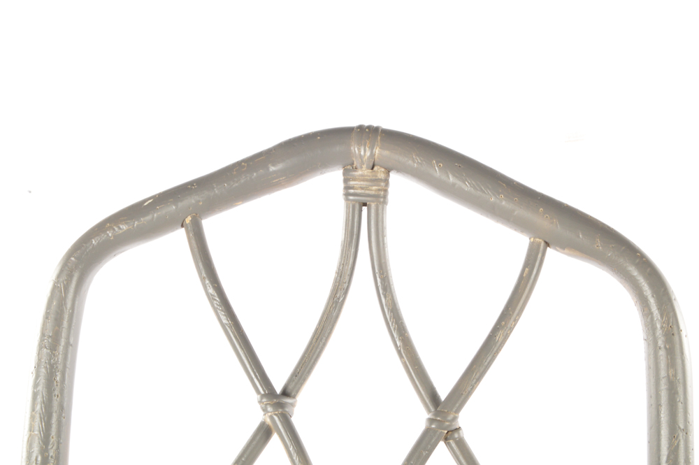 Vintage Rattan Upholstered Accent Arm Chairs