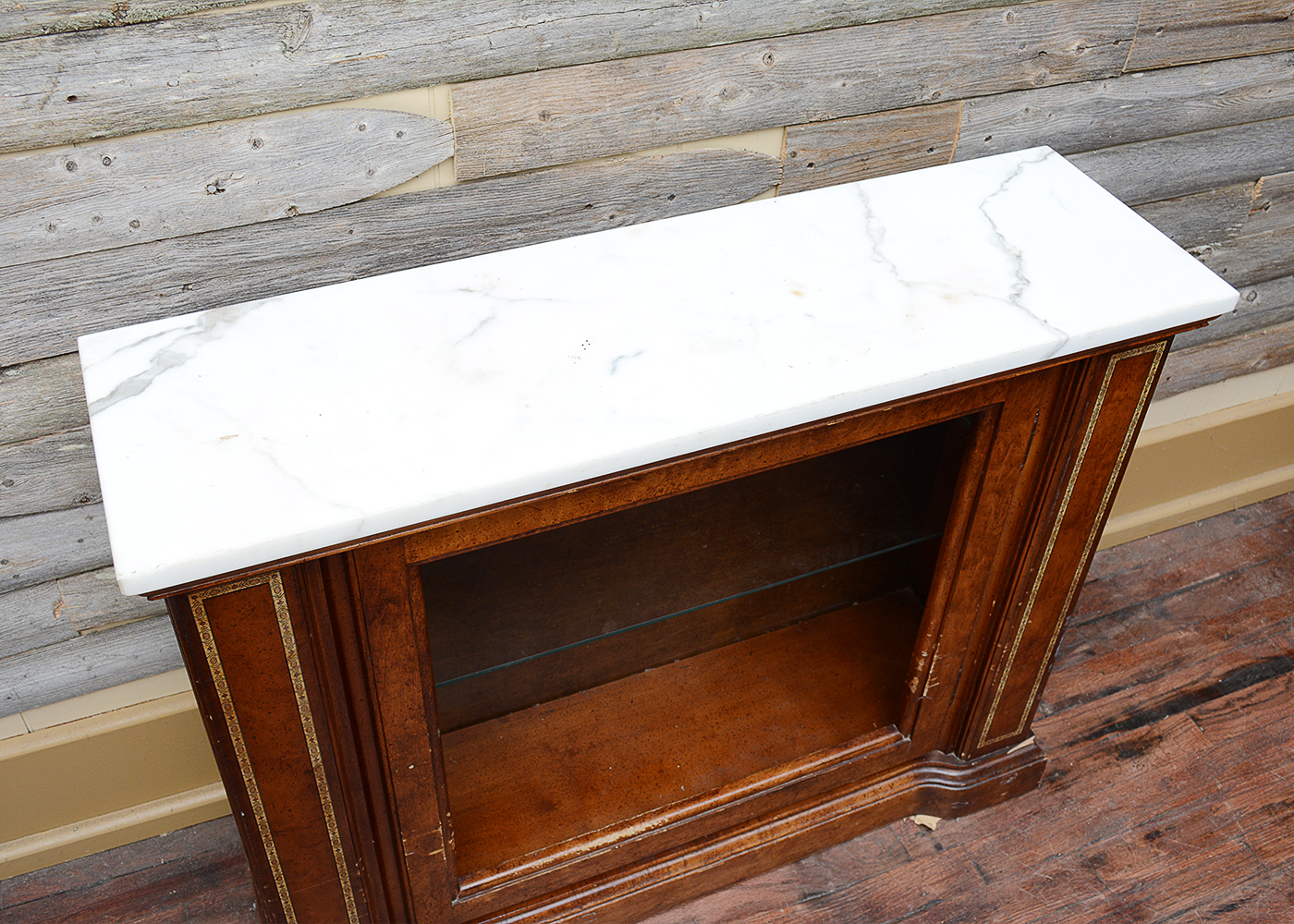 Vintage Console Cabinet With Marble Top