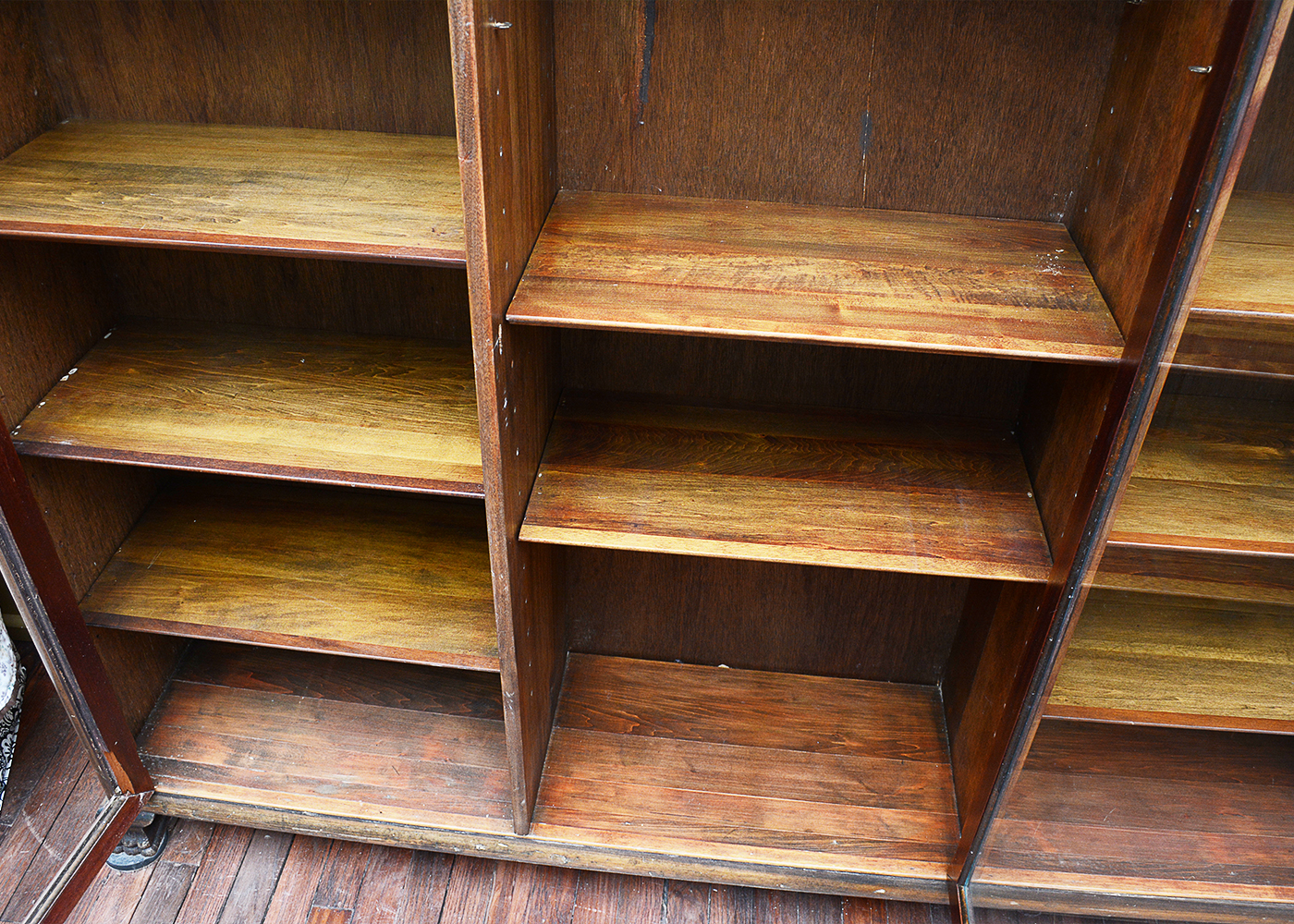 Vintage Bookcase With Lion Head Accents
