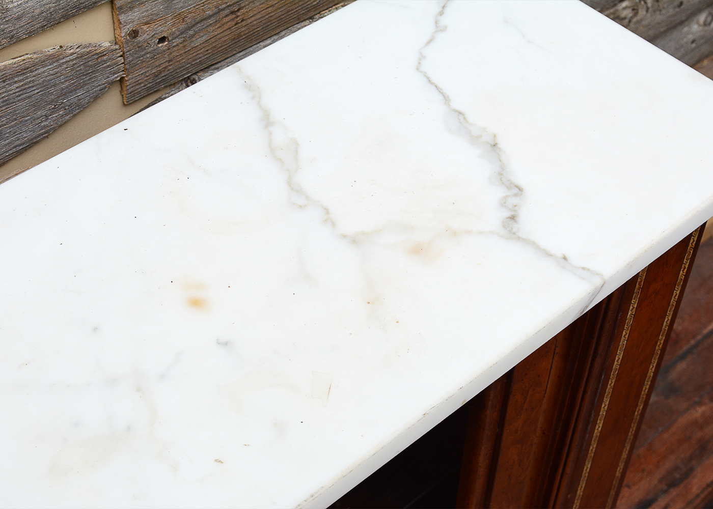 Vintage Console Cabinet With Marble Top
