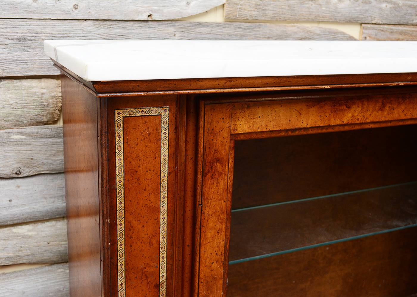 Vintage Console Cabinet With Marble Top