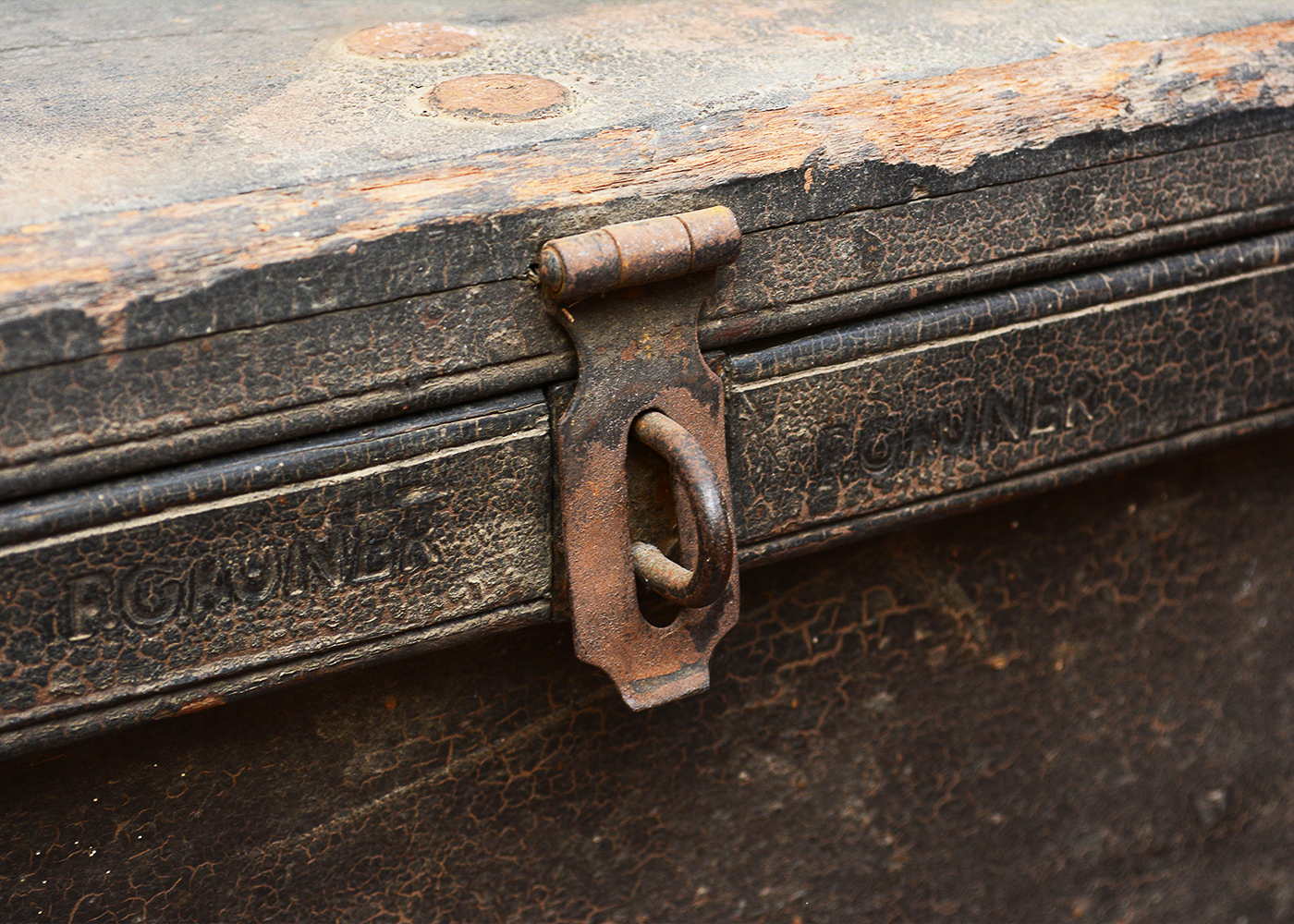 Antique Flat Top Trunk