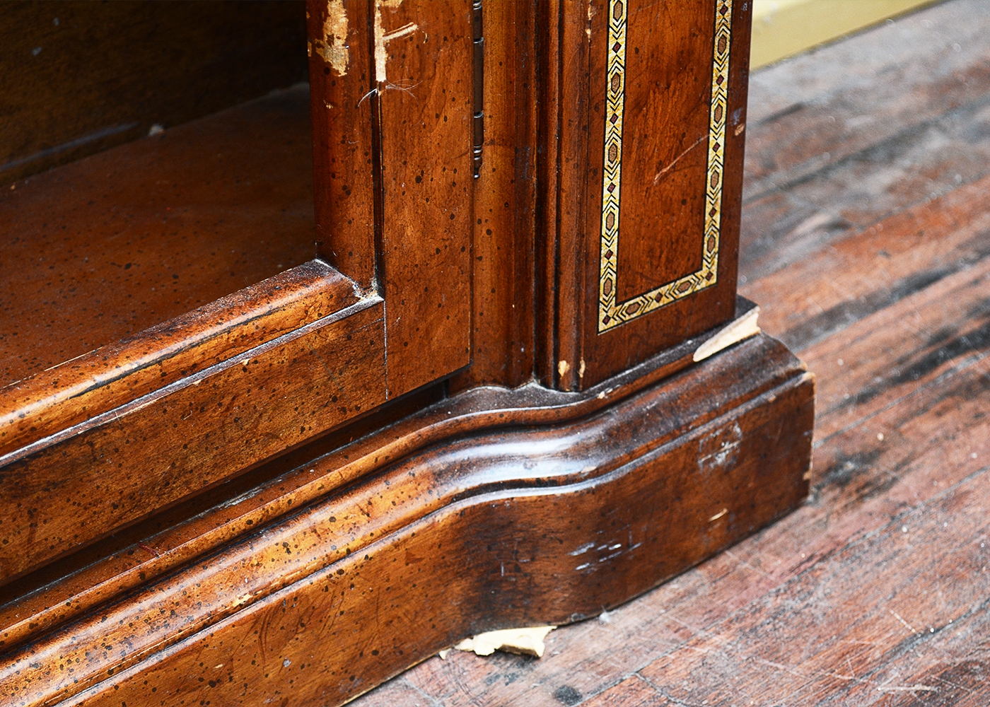 Vintage Console Cabinet With Marble Top