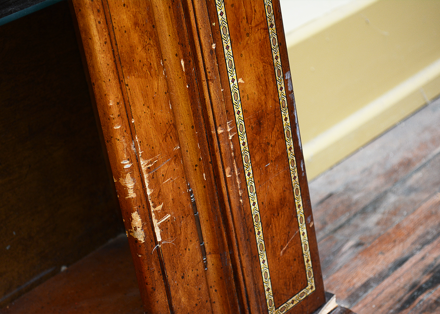 Vintage Console Cabinet With Marble Top