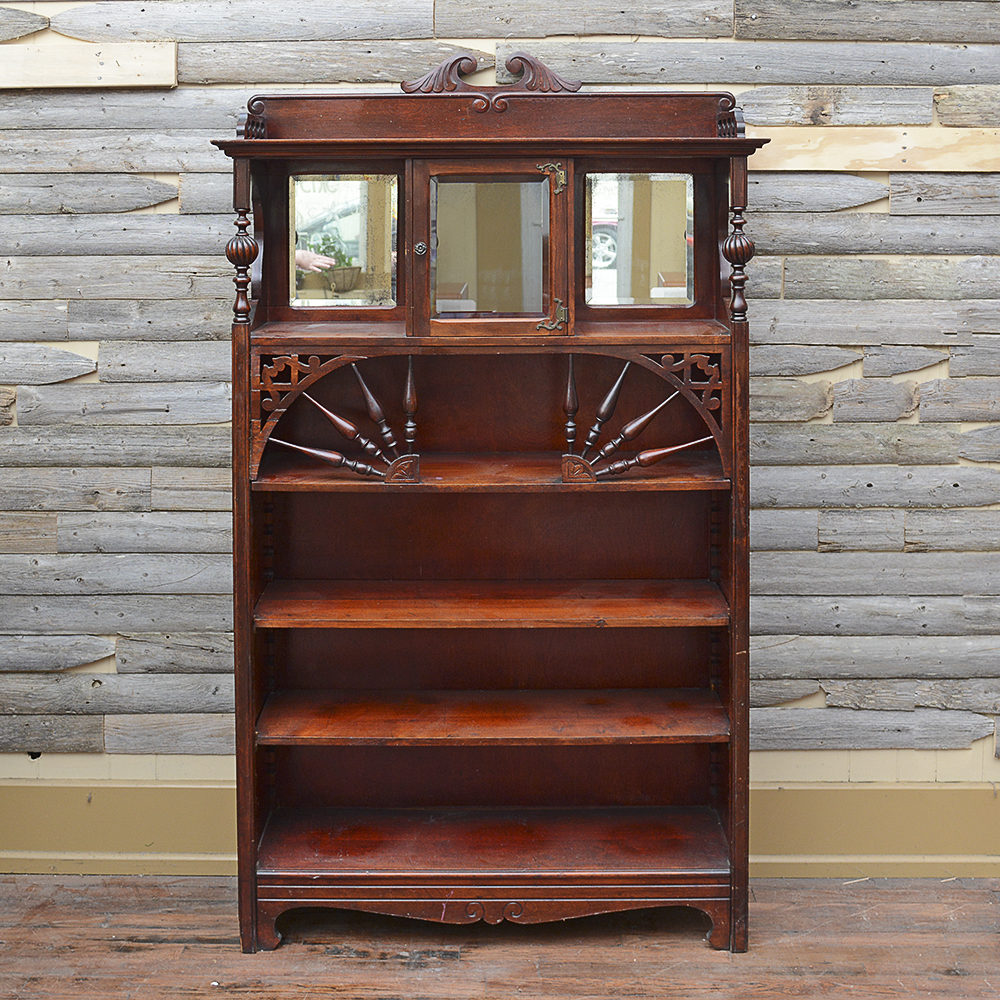 Turn-of-the-Century Mahogany Bookcase Cabinet from J. H. Little & Co.