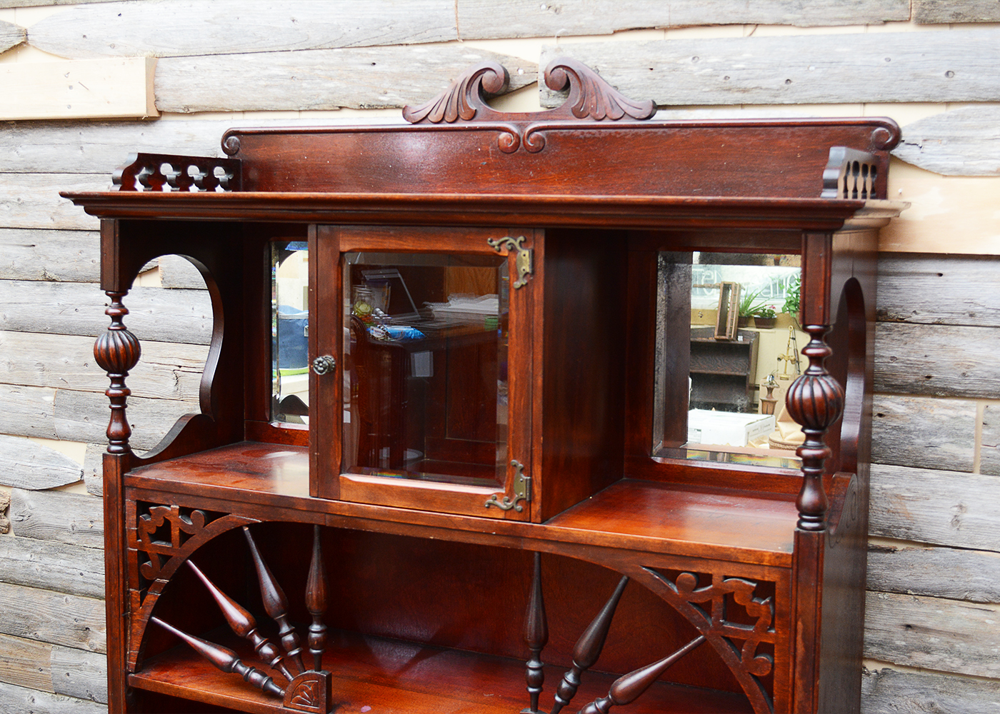 Turn-of-the-Century Mahogany Bookcase Cabinet from J. H. Little & Co.