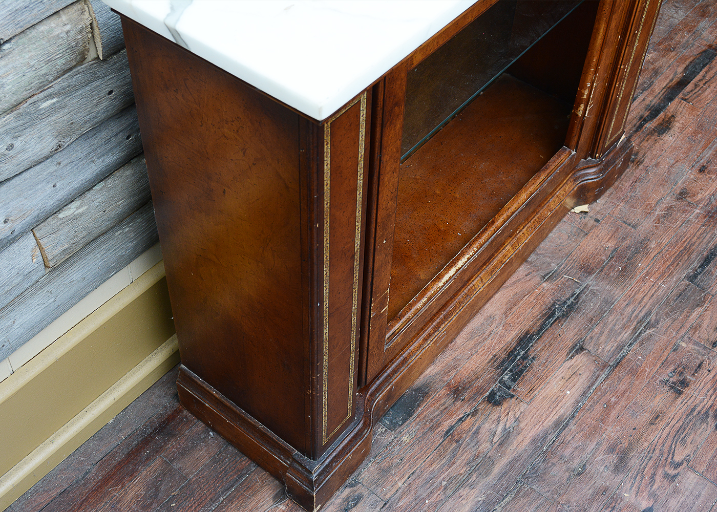 Vintage Console Cabinet With Marble Top