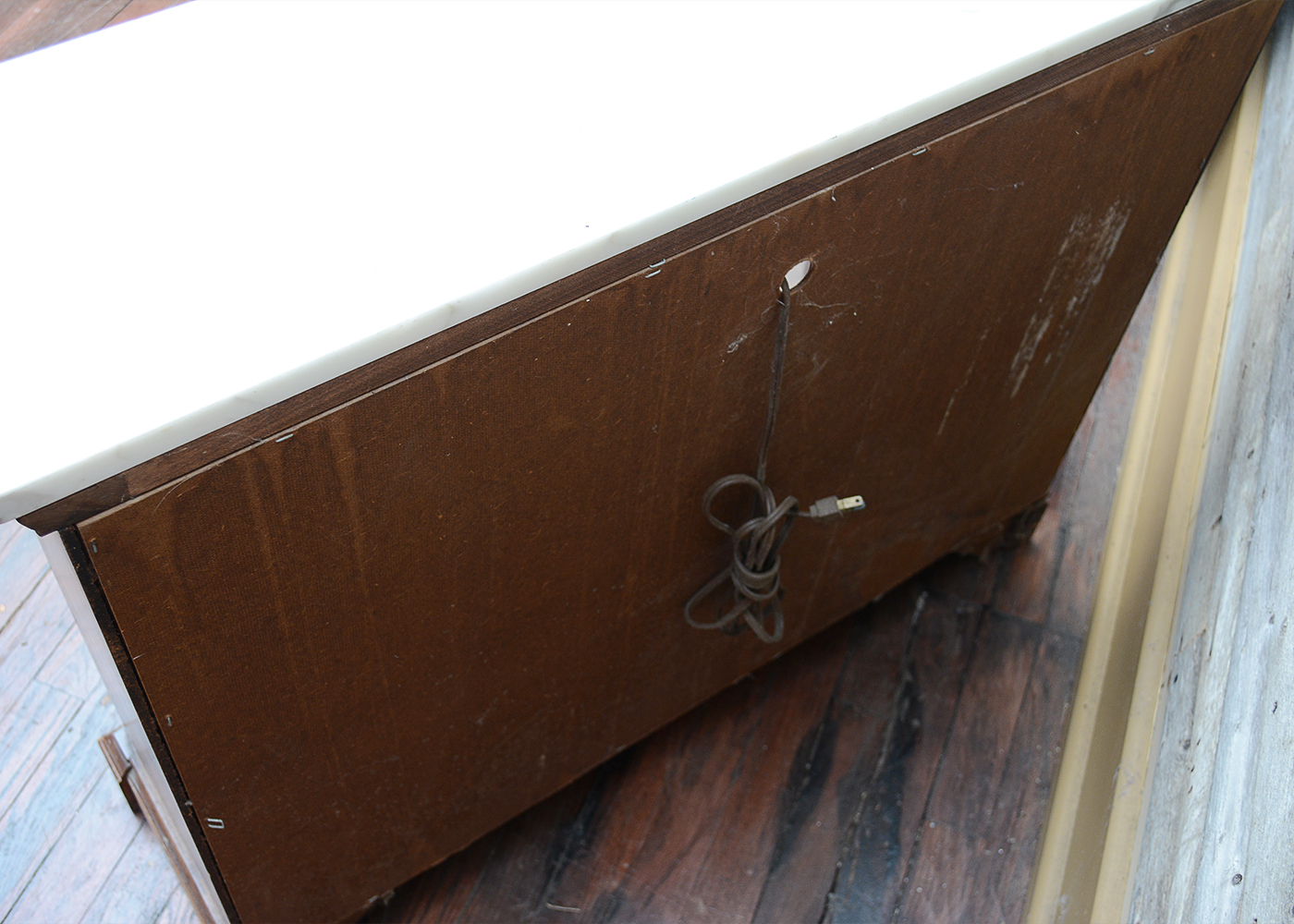 Vintage Console Cabinet With Marble Top