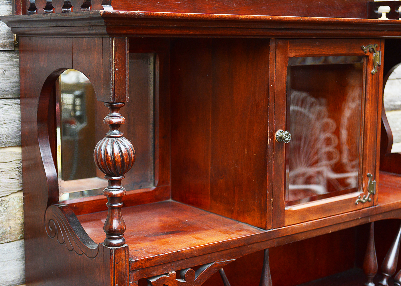 Turn-of-the-Century Mahogany Bookcase Cabinet from J. H. Little & Co.