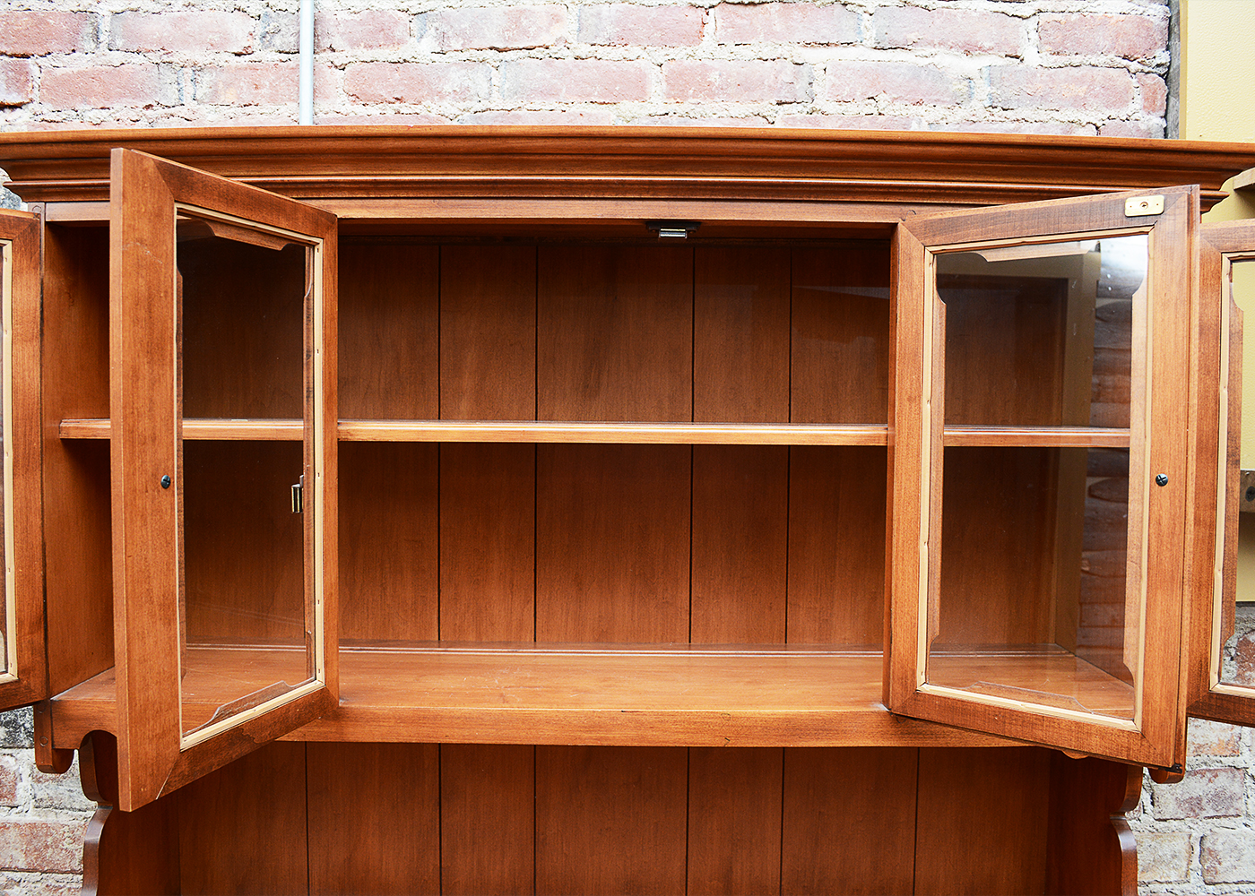 Vintage Tell City Maple Buffet with China Cabinet