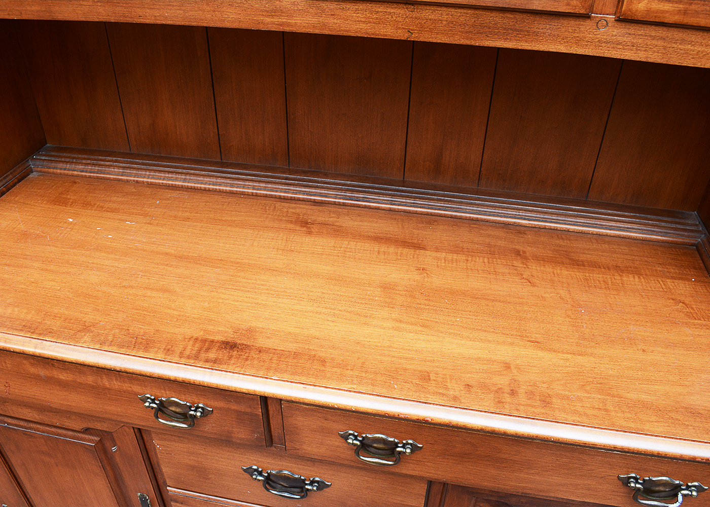 Vintage Tell City Maple Buffet with China Cabinet