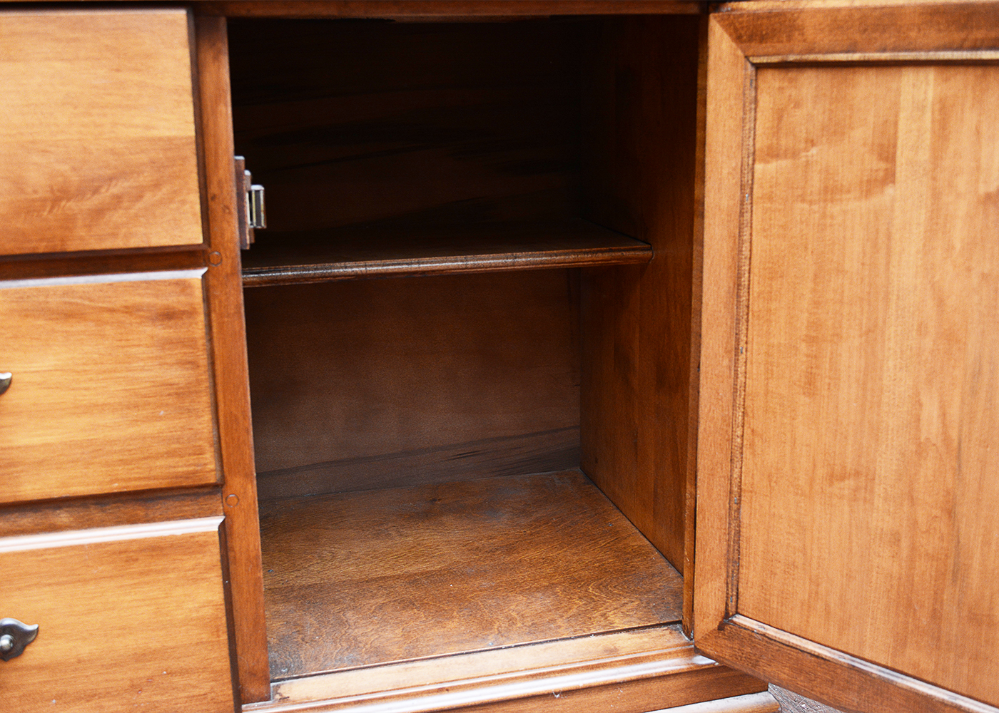 Vintage Tell City Maple Buffet with China Cabinet