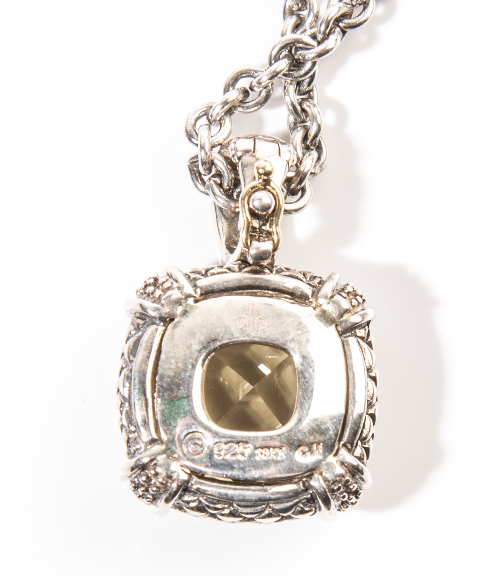 Andrea Candela Lemon Quartz and Diamond Necklace and Earring Set