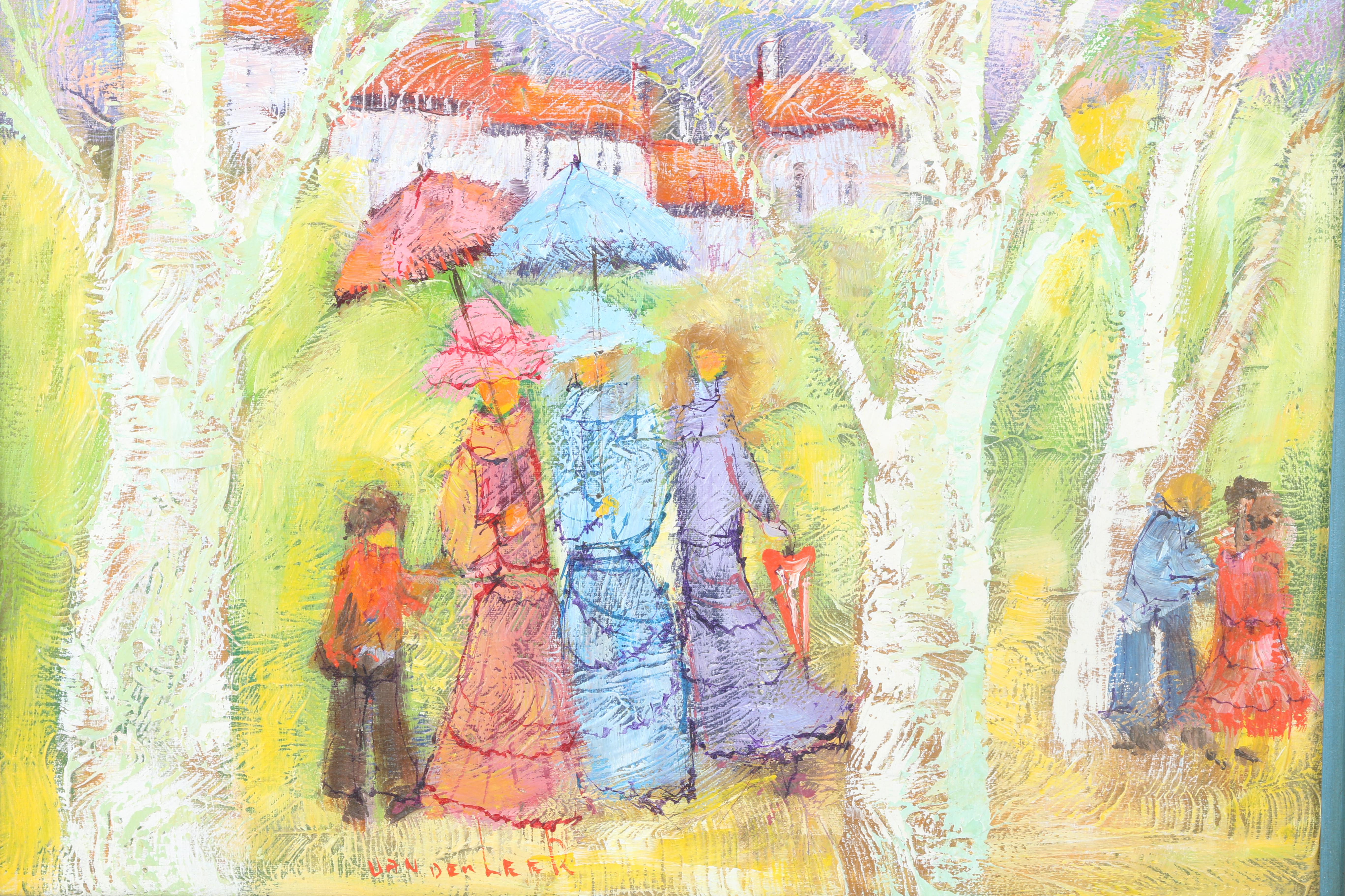 Van Der Leer Oil Painting of Group Outing