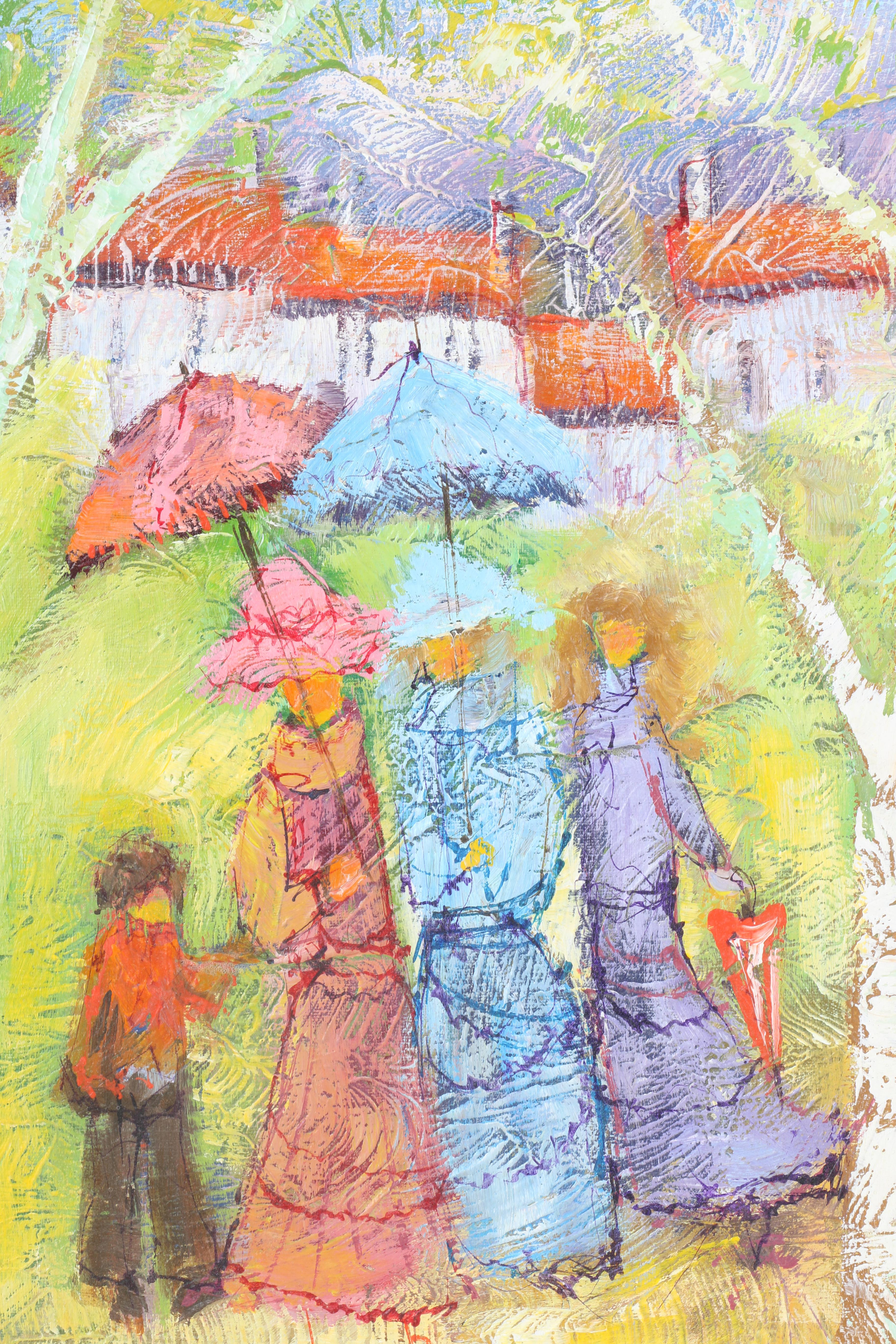 Van Der Leer Oil Painting of Group Outing