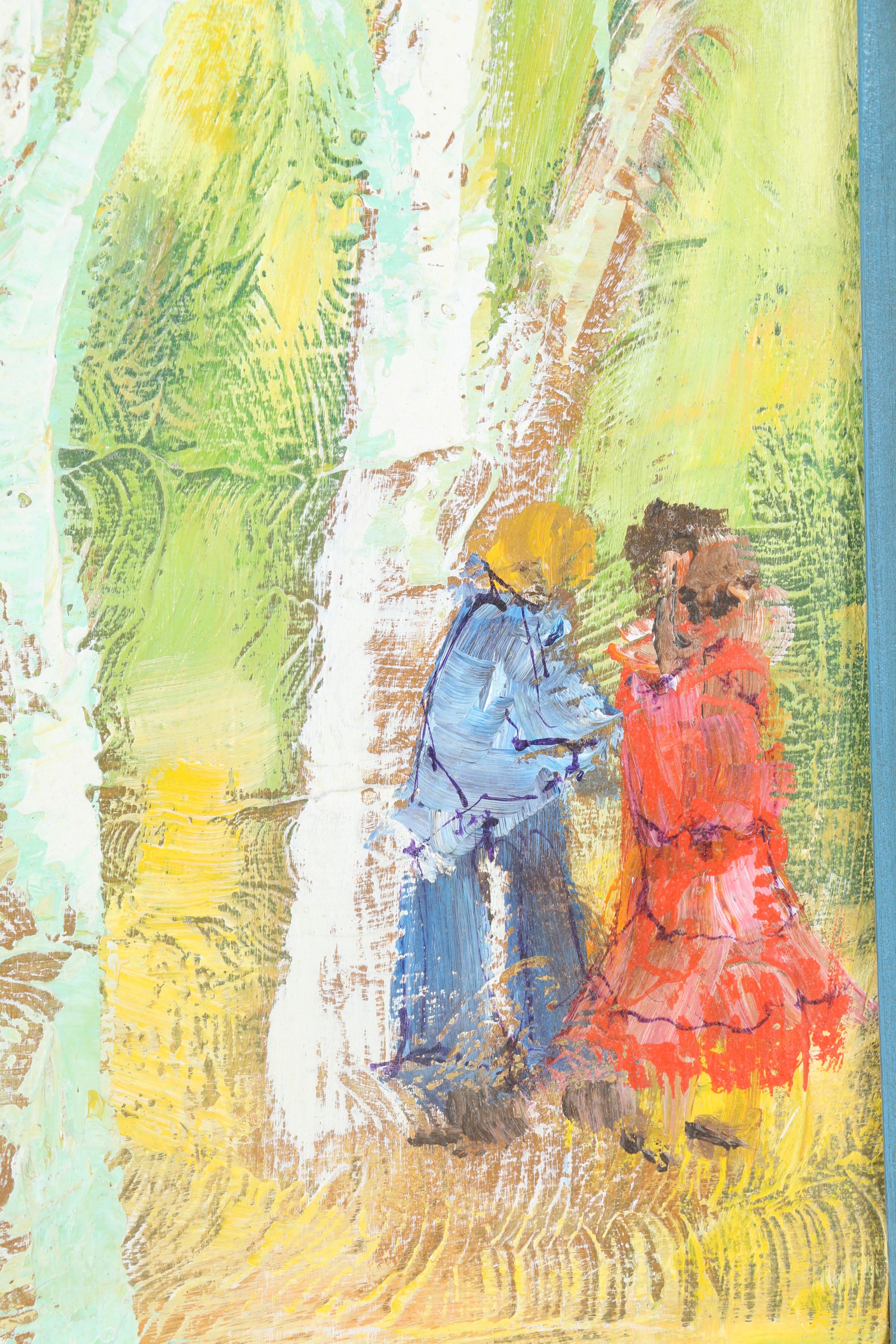 Van Der Leer Oil Painting of Group Outing