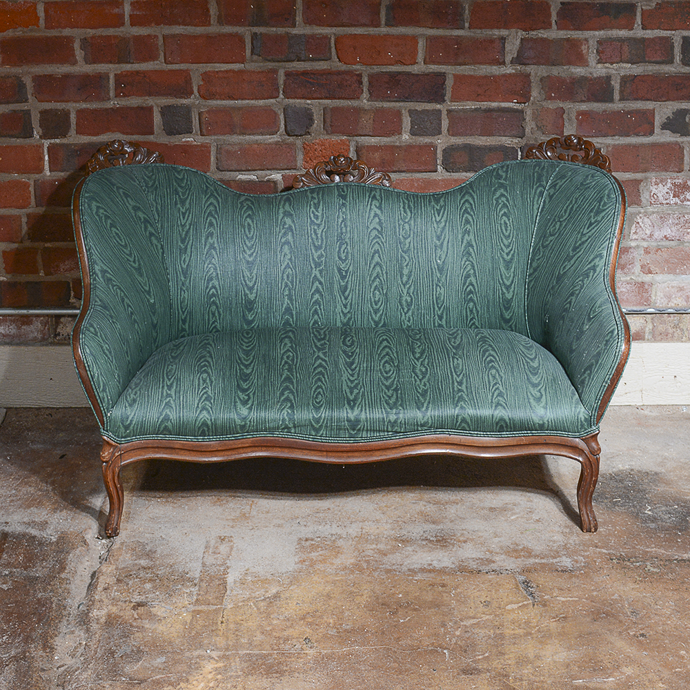 Antique Victorian Upholstered Settee