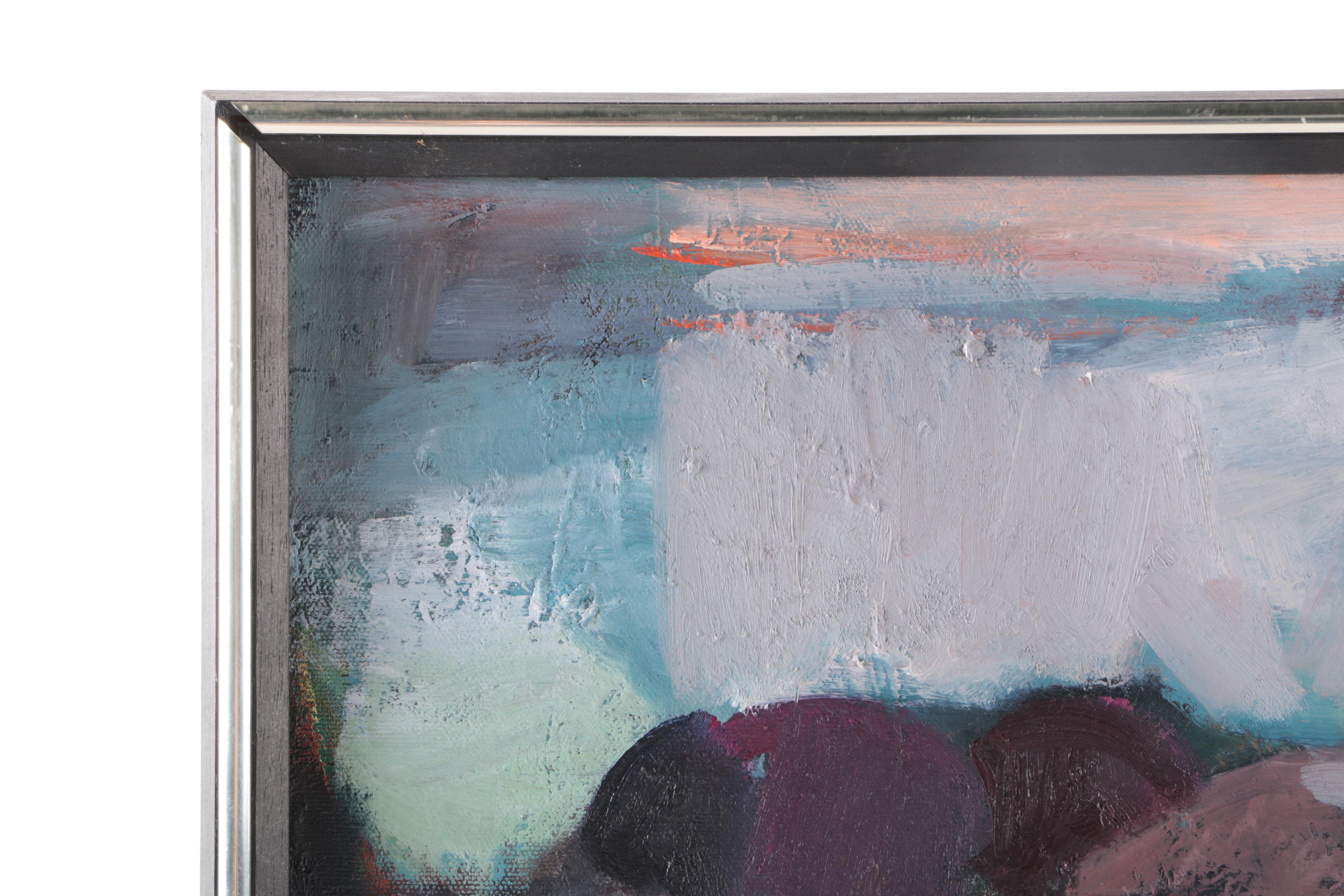 Abstract Oil Painting on Canvas Attributed to Lola Breidbart