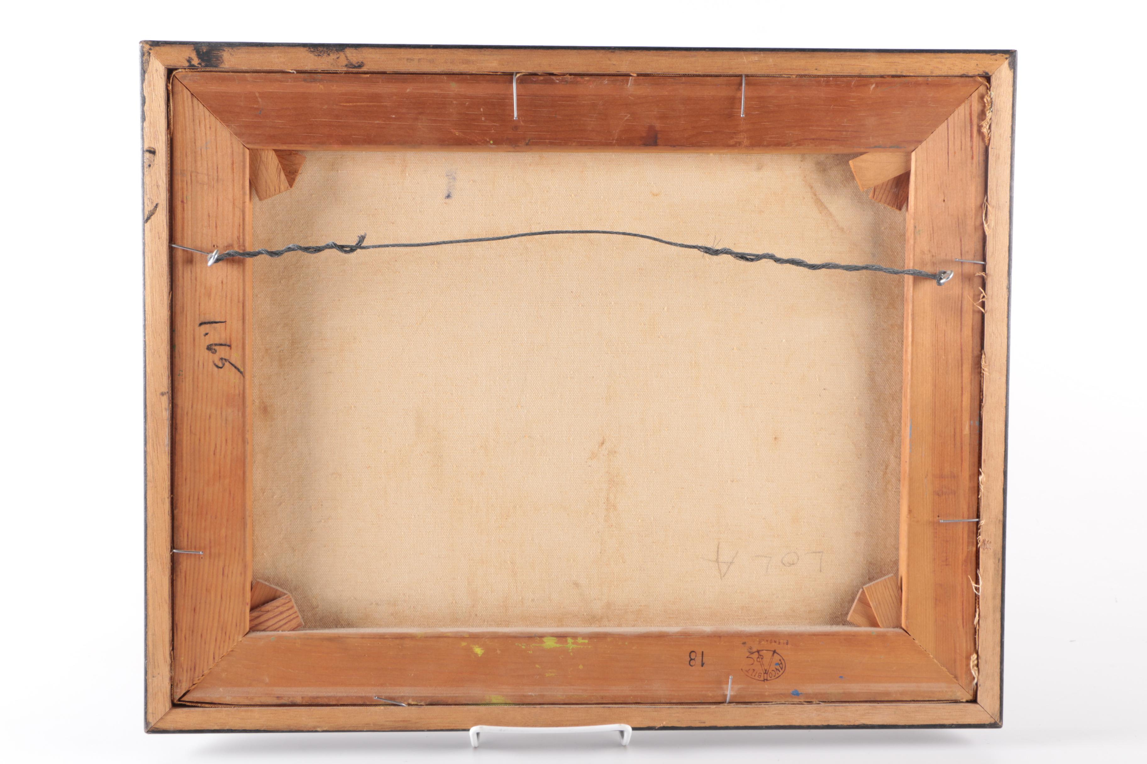 Abstract Oil Painting on Canvas Attributed to Lola Breidbart