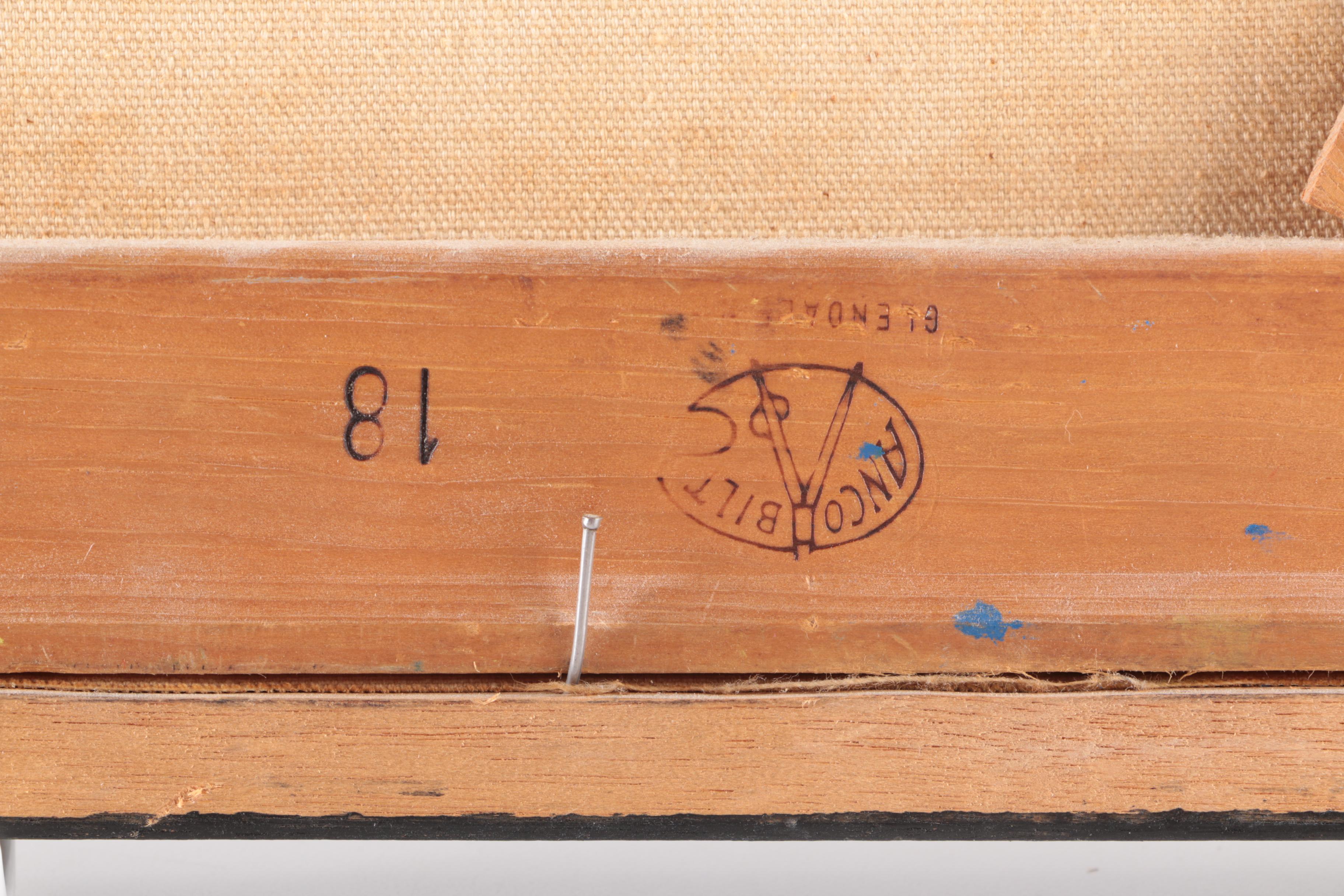 Abstract Oil Painting on Canvas Attributed to Lola Breidbart