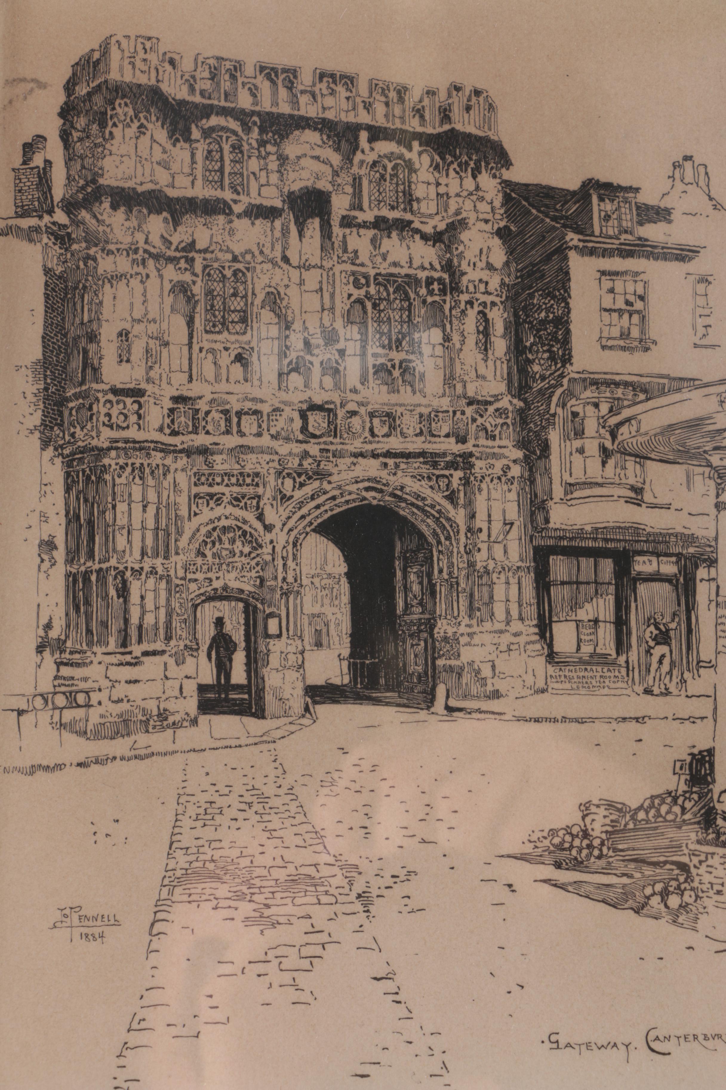 Joseph Pennell English Cityscape Etchings on Paper