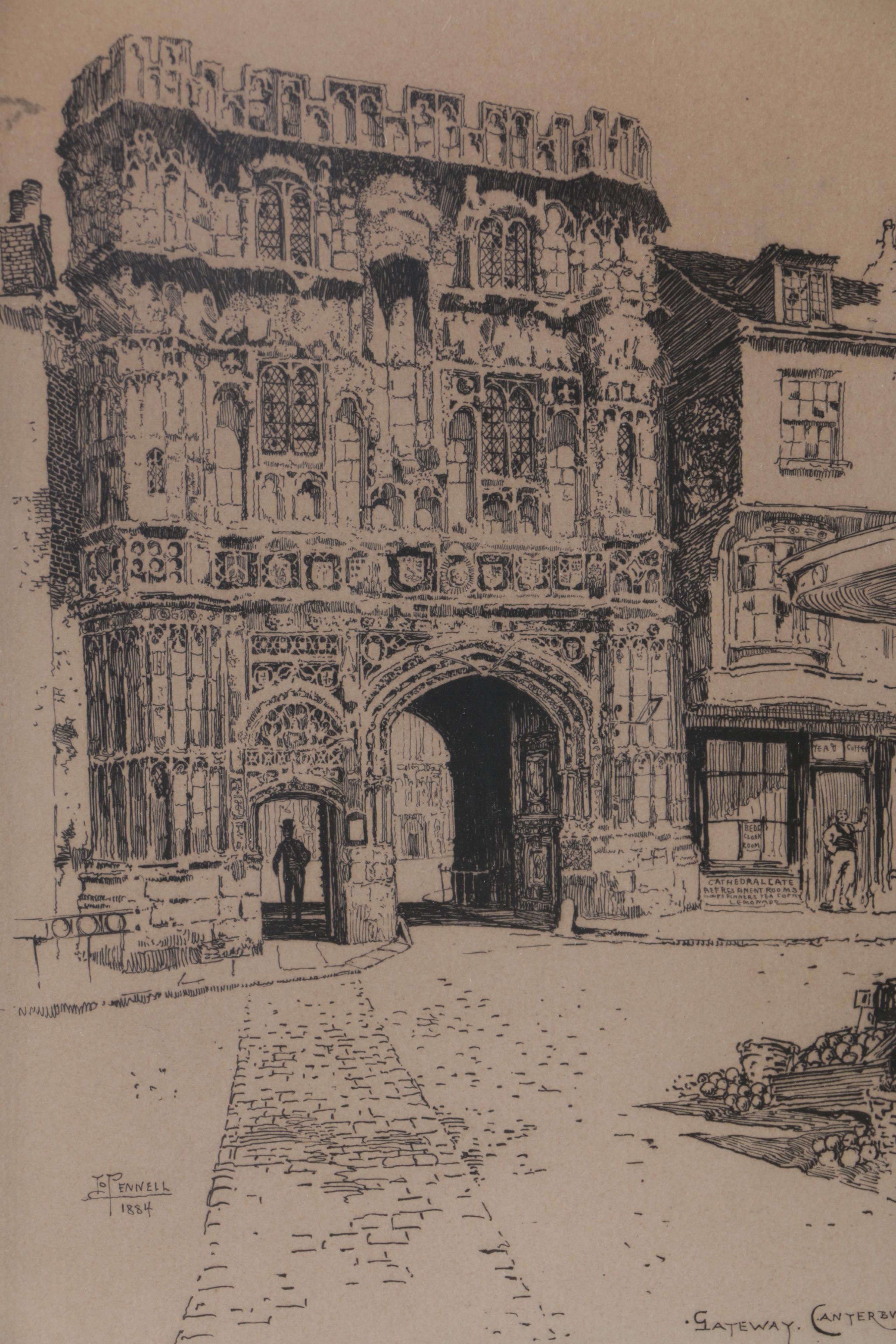 Joseph Pennell English Cityscape Etchings on Paper