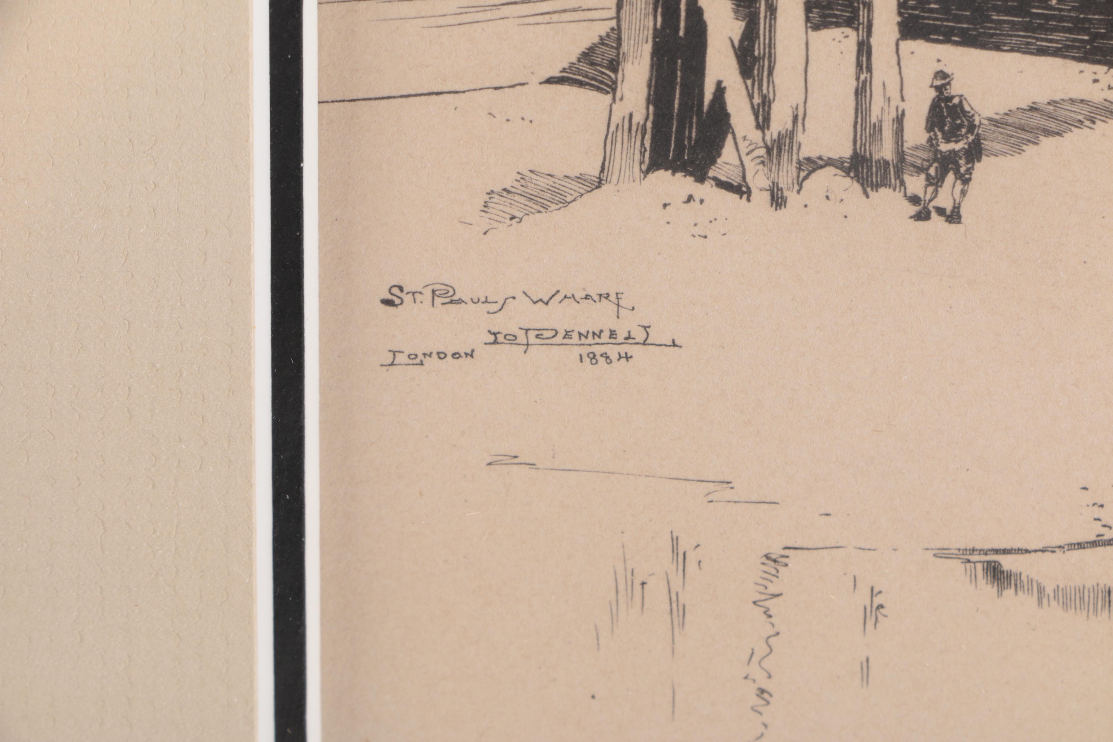 Joseph Pennell English Cityscape Etchings on Paper