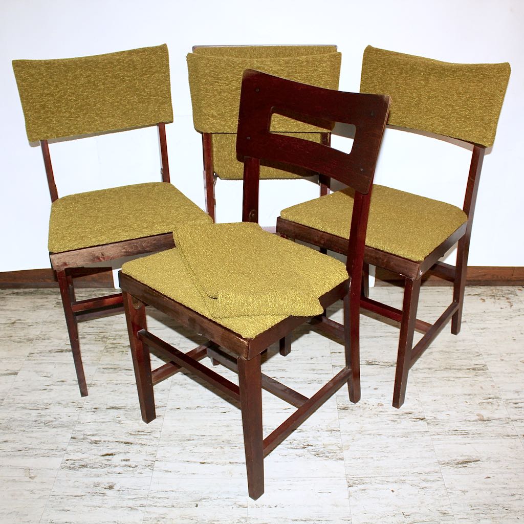 Set of Four Mid-Century Norquist "Coronet" Wood Folding Chairs