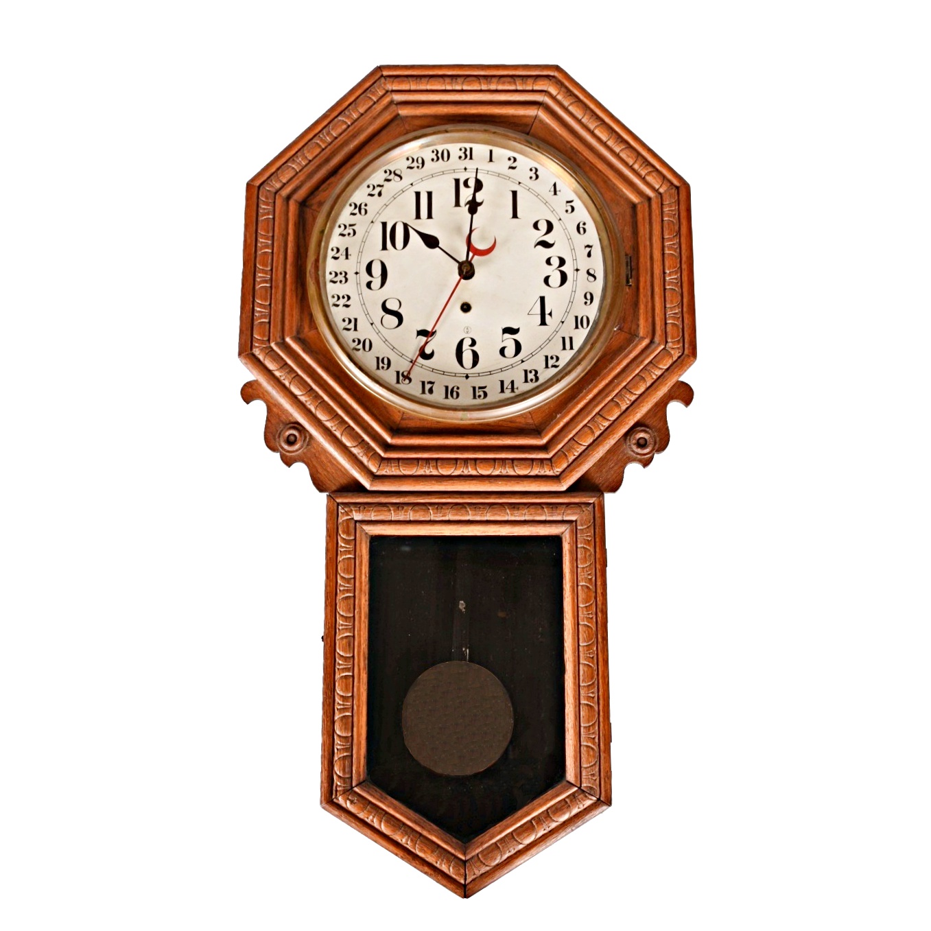 Antique Regulator Wall Clock by New Haven