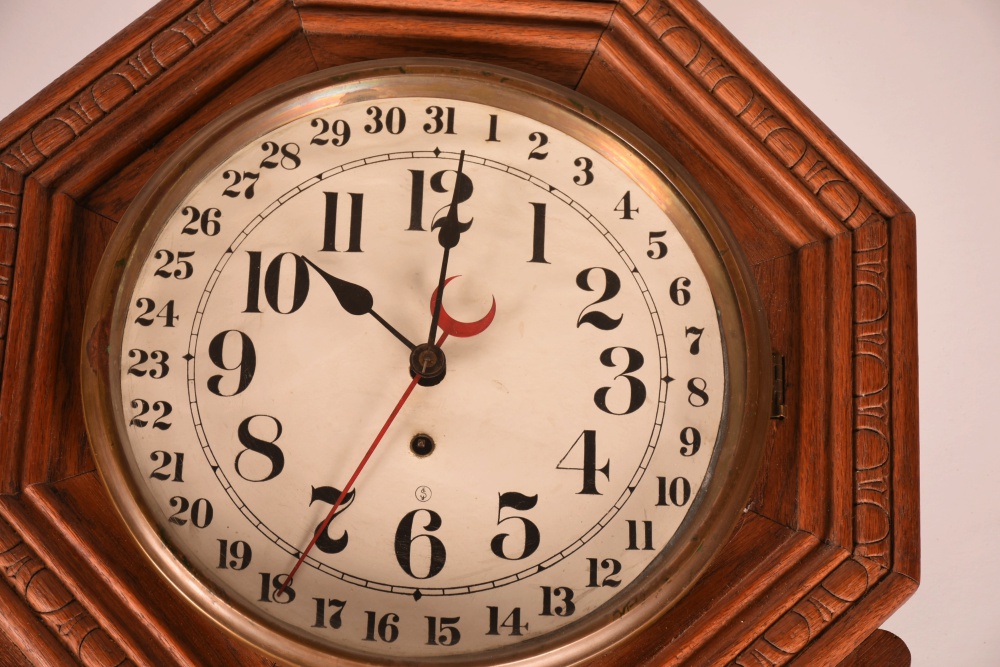 Antique Regulator Wall Clock by New Haven