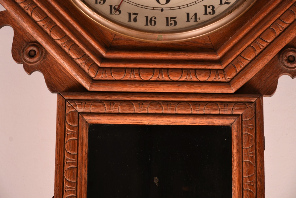 Antique Regulator Wall Clock by New Haven