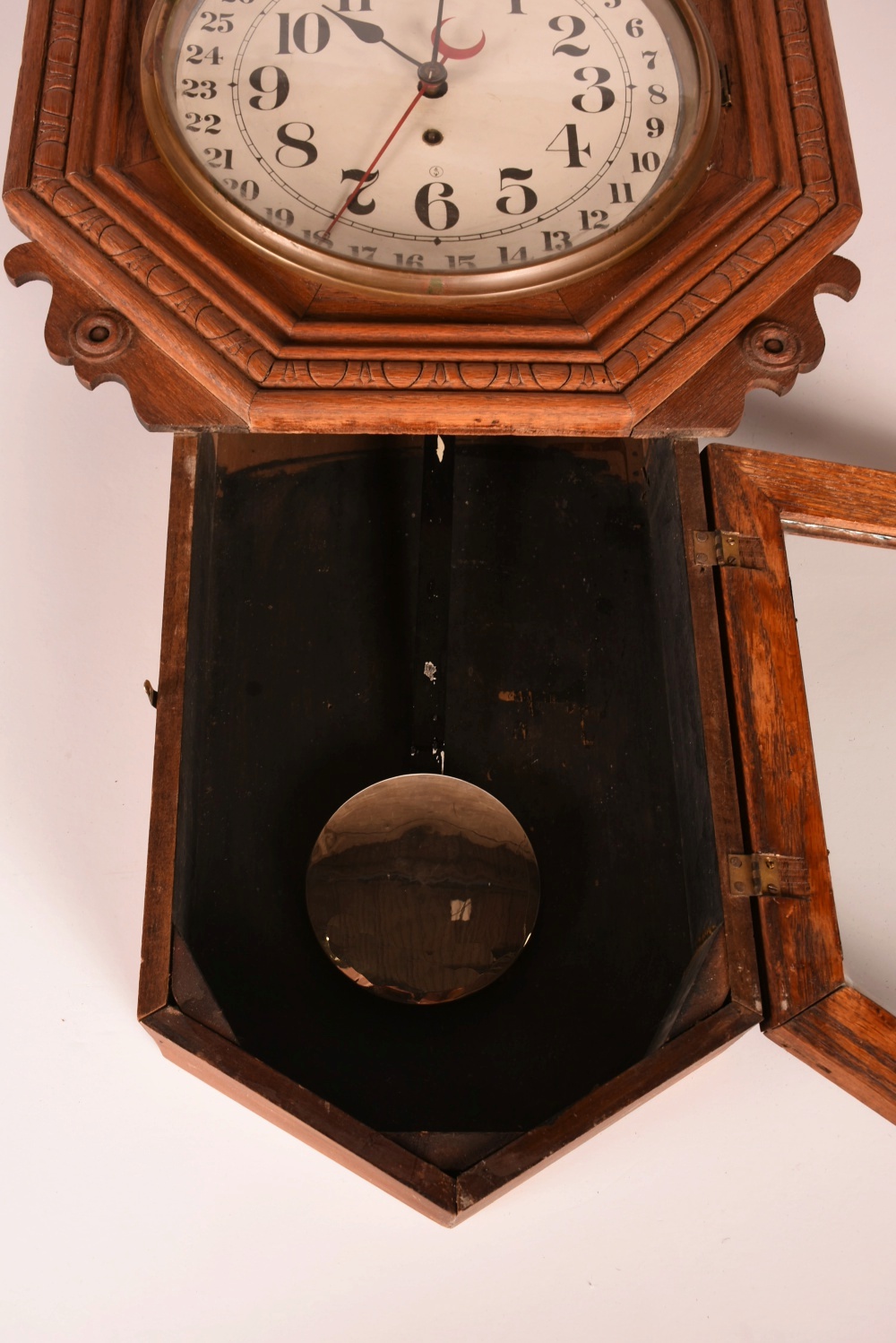 Antique Regulator Wall Clock by New Haven