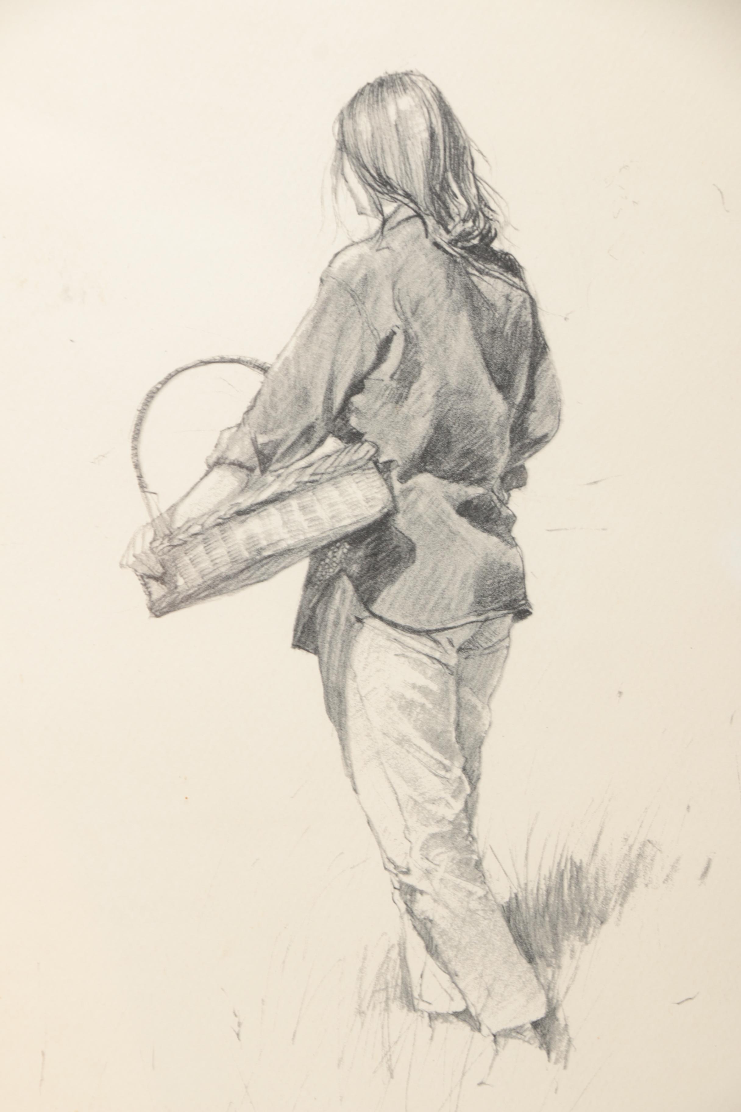 Don Stone Lithograph on Paper of Woman