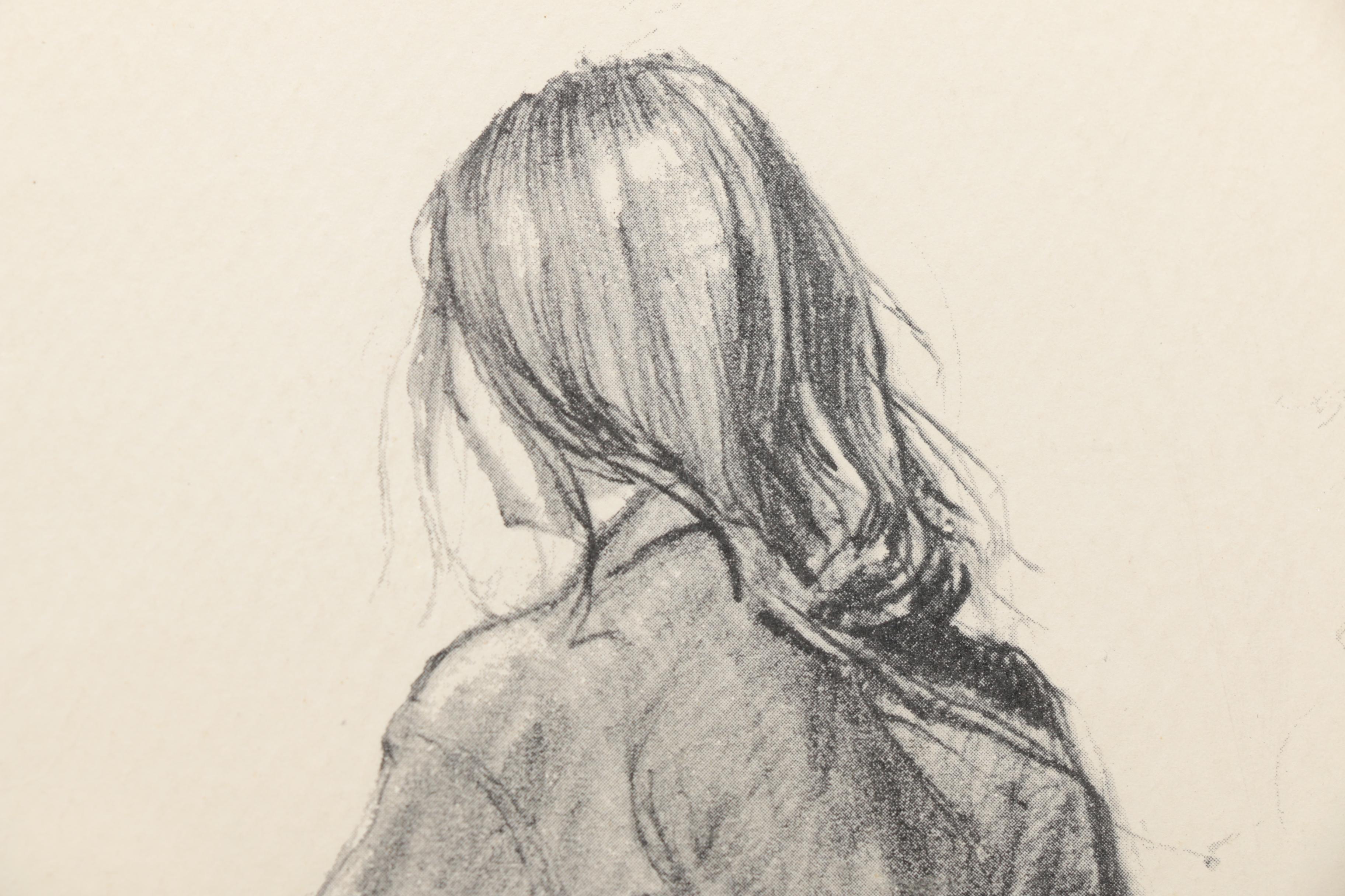 Don Stone Lithograph on Paper of Woman