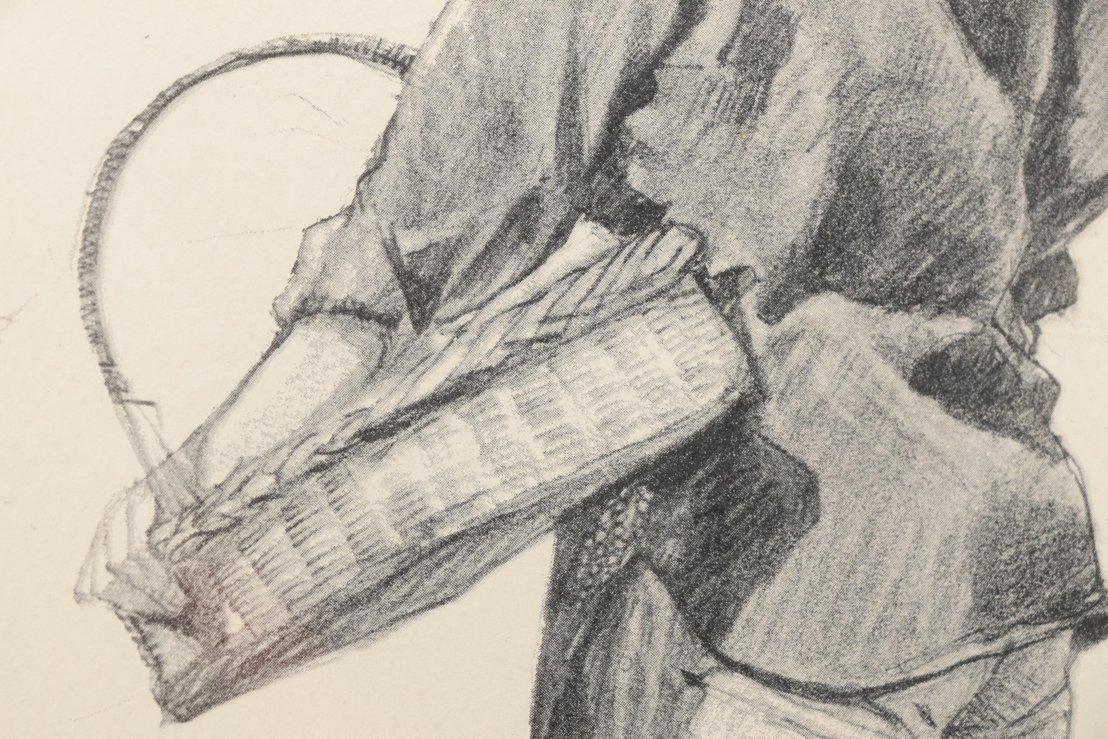 Don Stone Lithograph on Paper of Woman