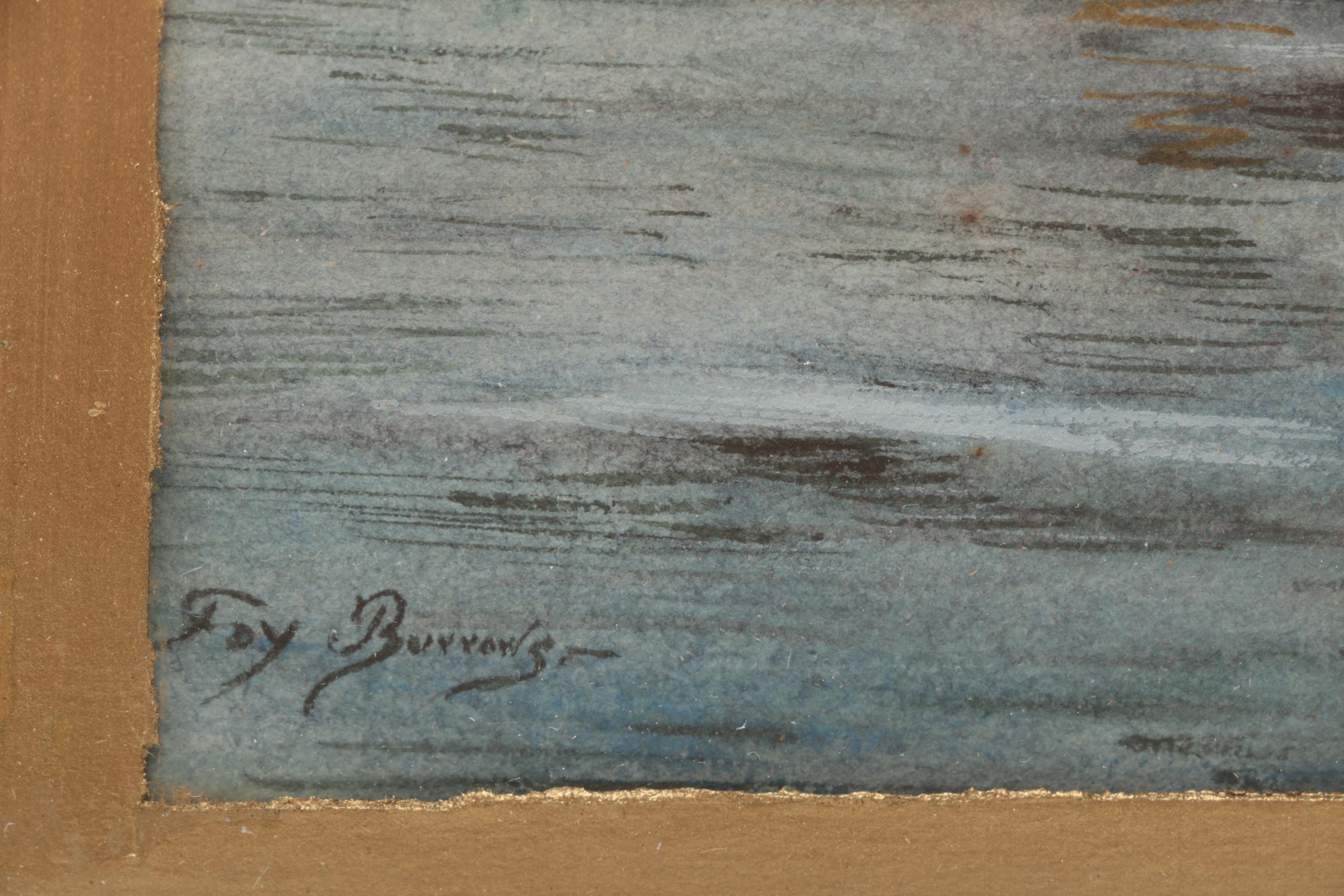 Fay Burrows Watercolor on Paper of Maritime Landscape