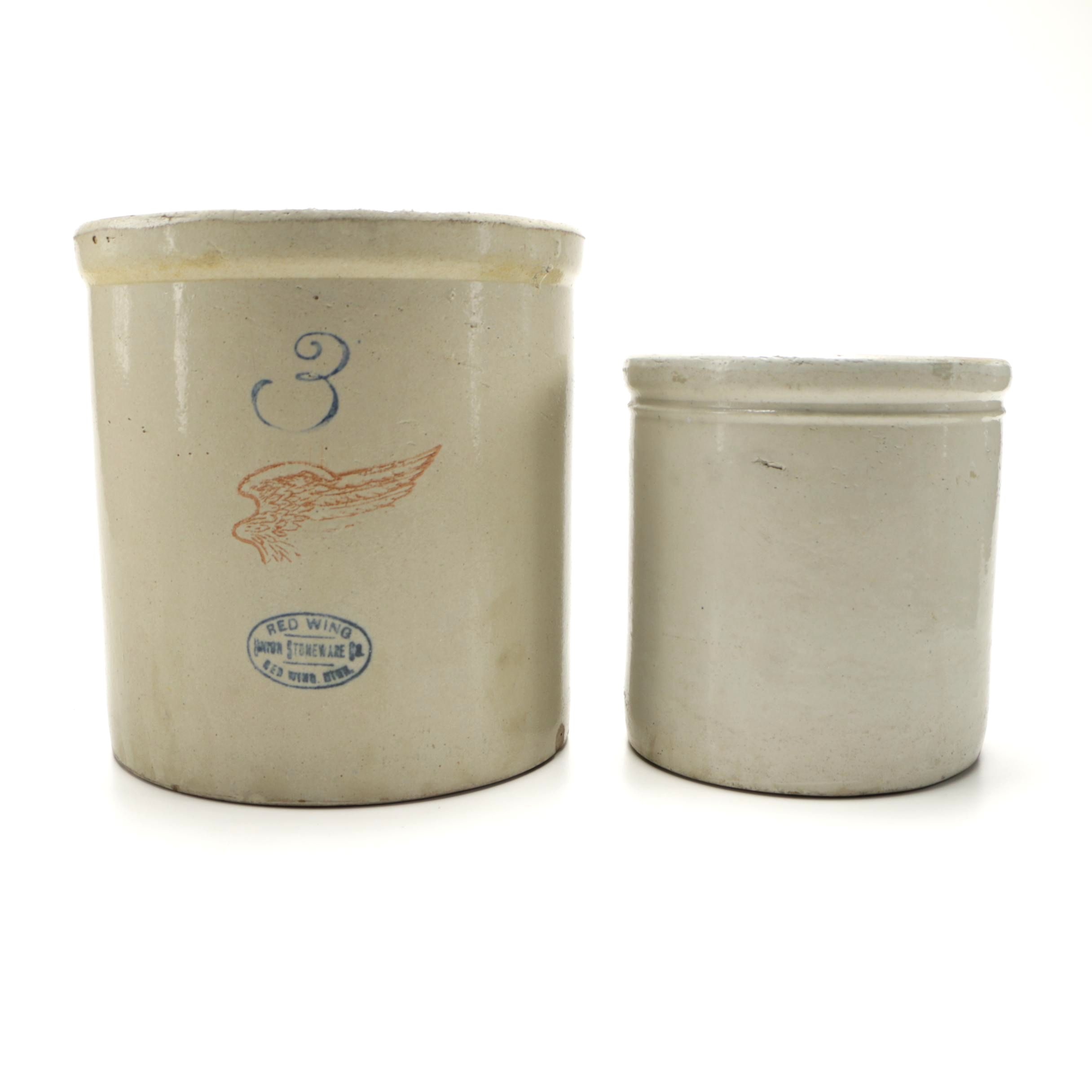 Stoneware Pieces Including Red Wing