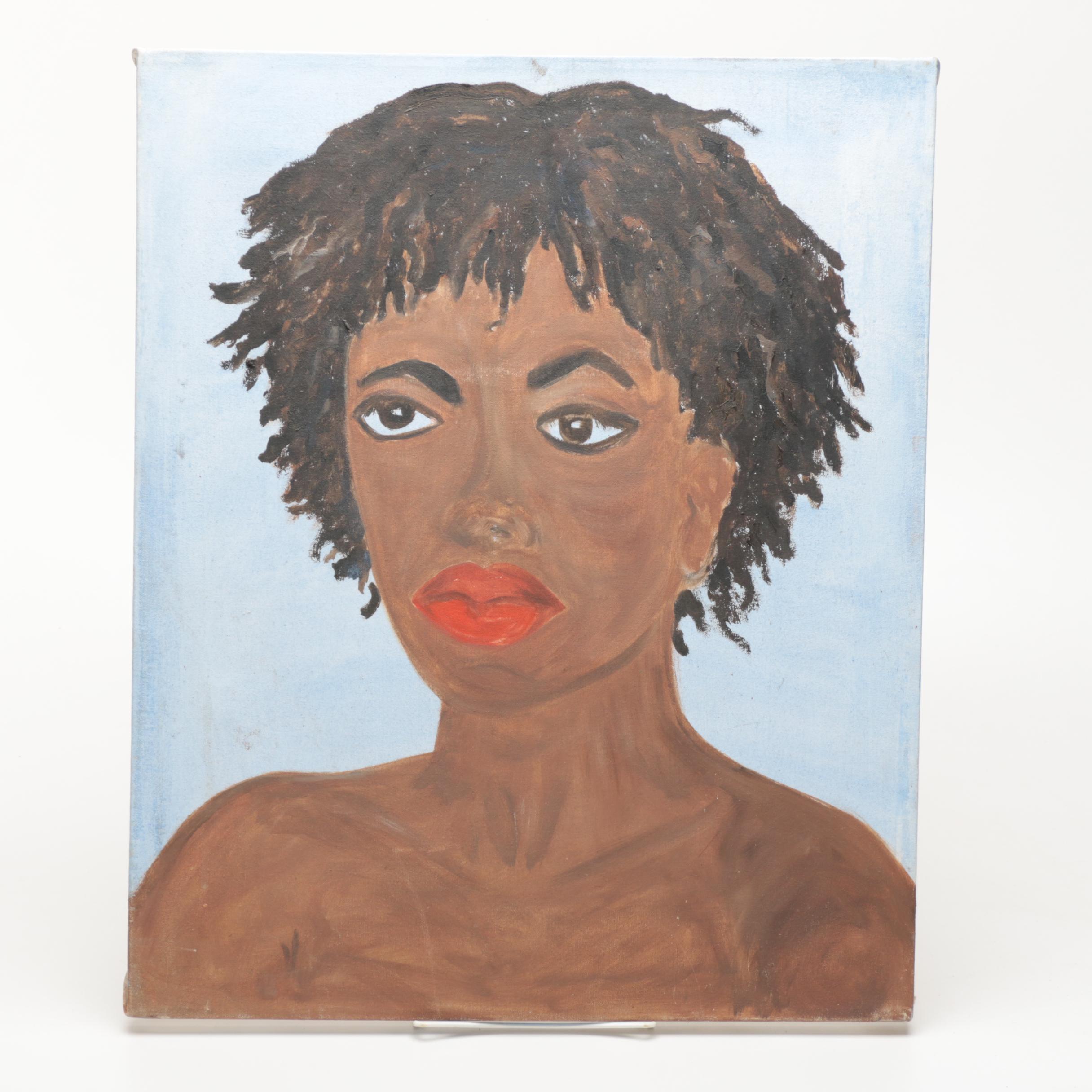 Oil Painting on Canvas of Female Portrait