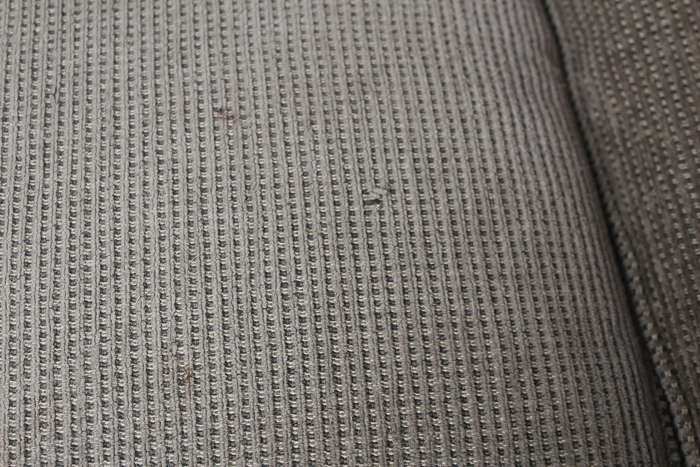 Crate & Barrel Olive Green Tweed Upholstered Sofa