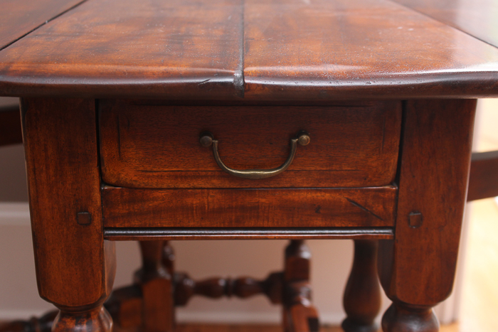 William and Mary Oak Drop Leaf Table