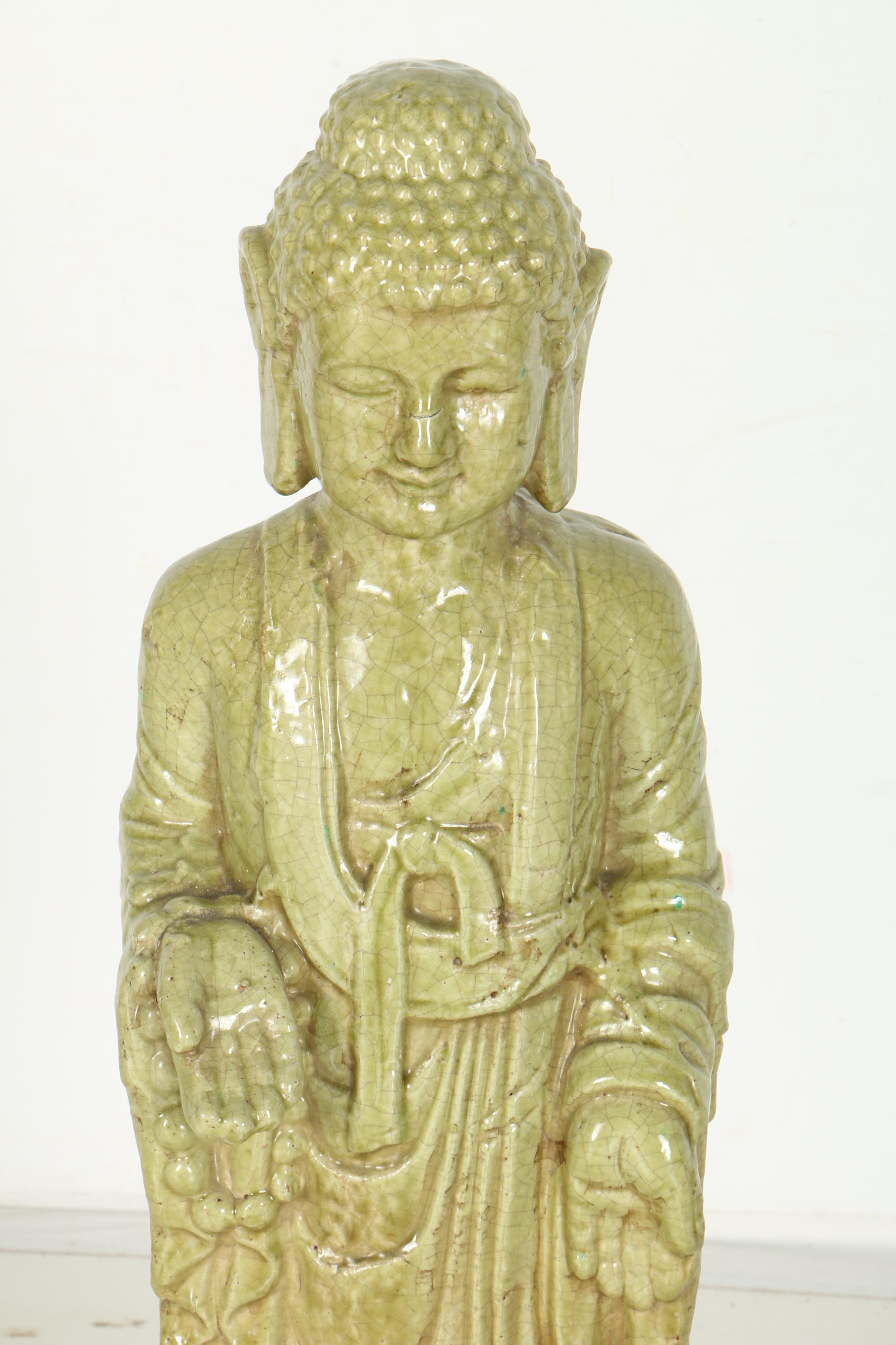Earthenware Buddha Statuette