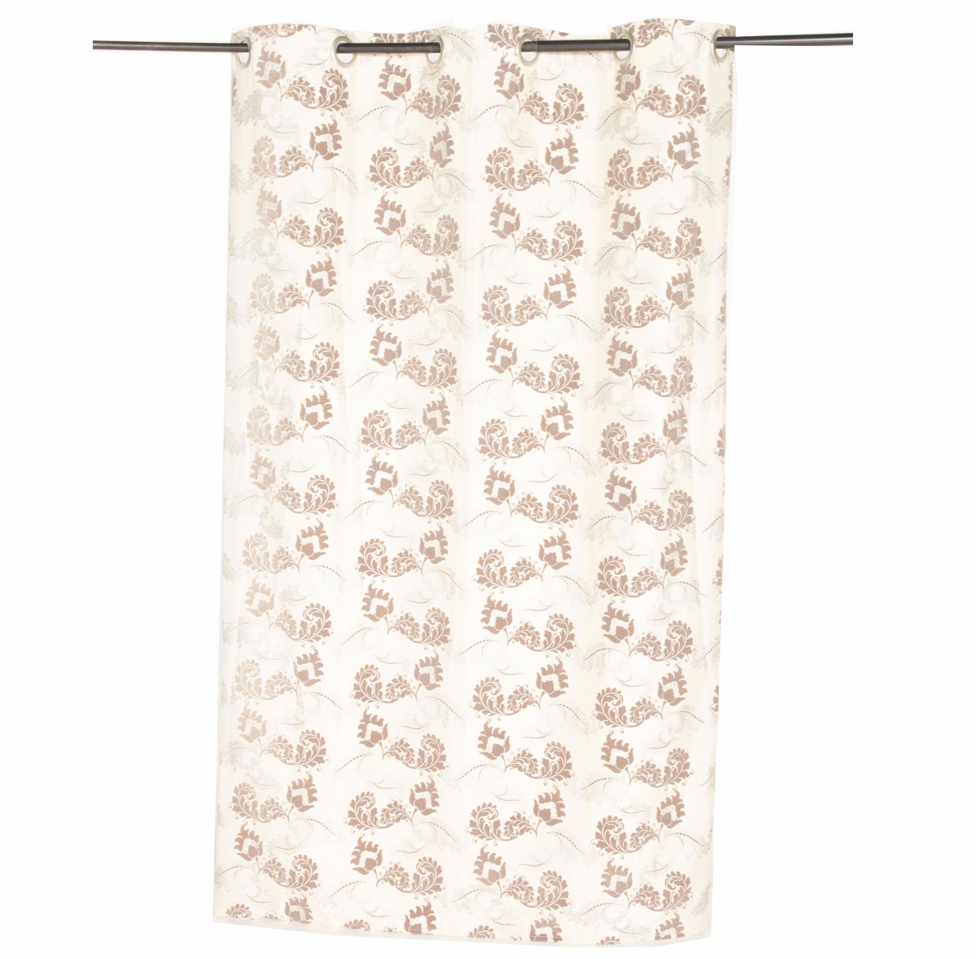 Cream and Grey Floral Curtains