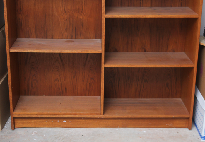 Mahogany Hued Composite Wood Bookcase