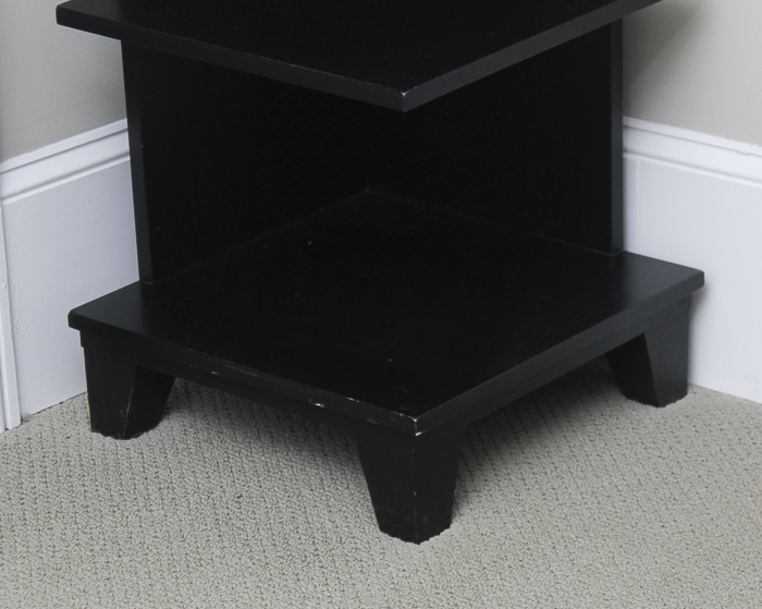 Pair Wood Veneer Corner Shelves