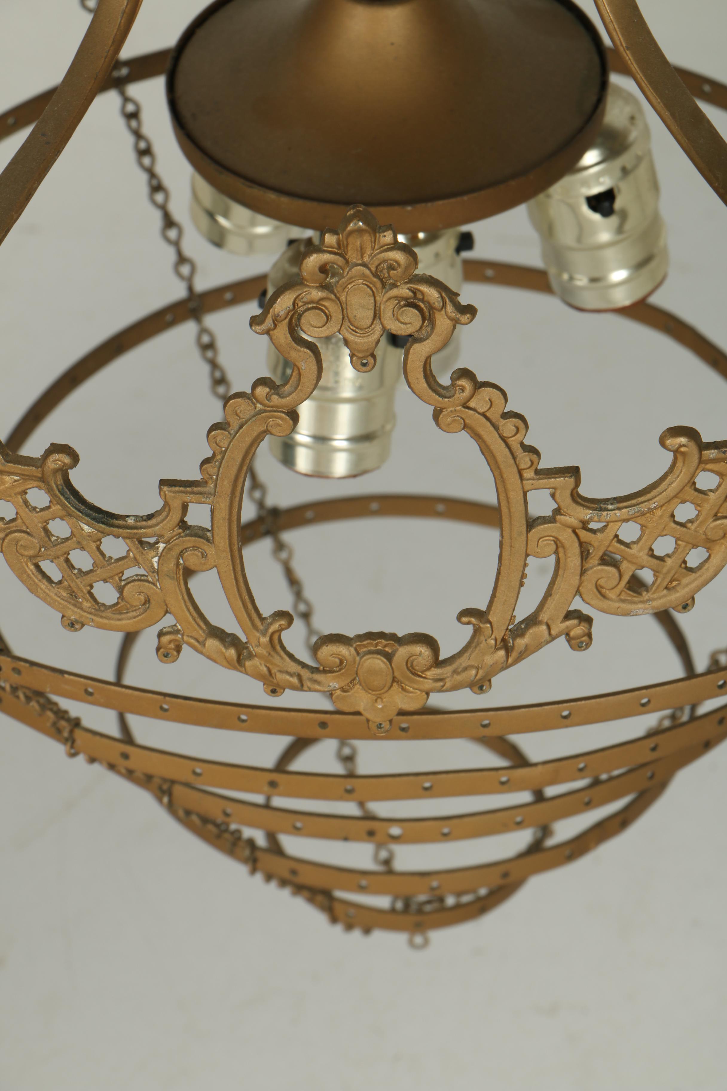 Chandelier with Hanging Glass Prisms