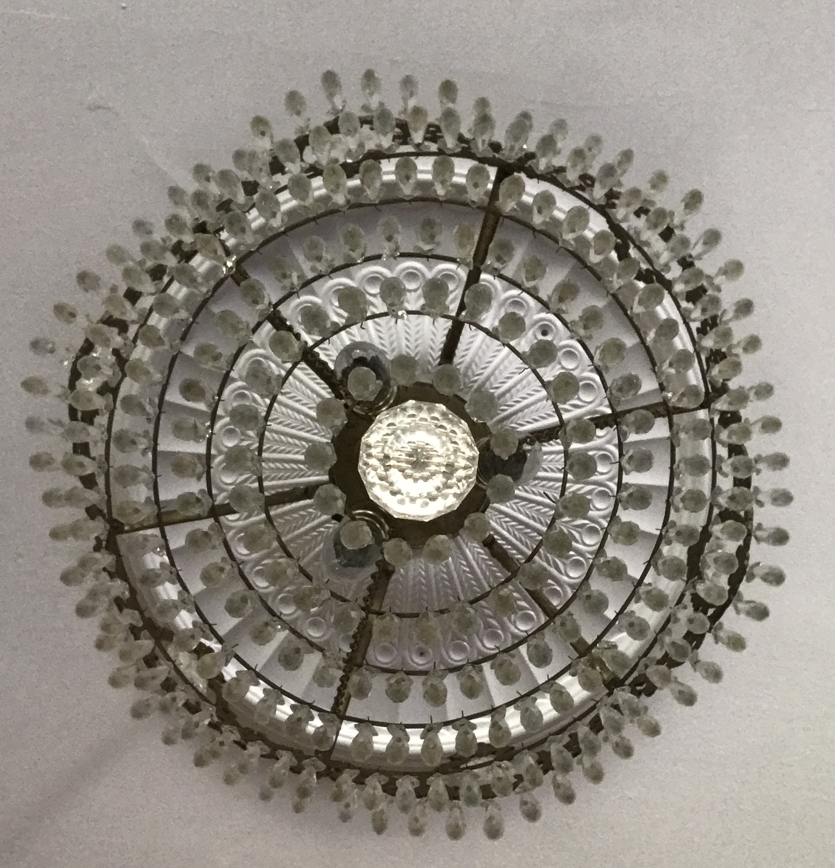 Chandelier with Hanging Glass Prisms