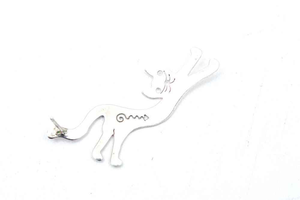 Sterling Silver and Brass Cat Themed Jewelry Set