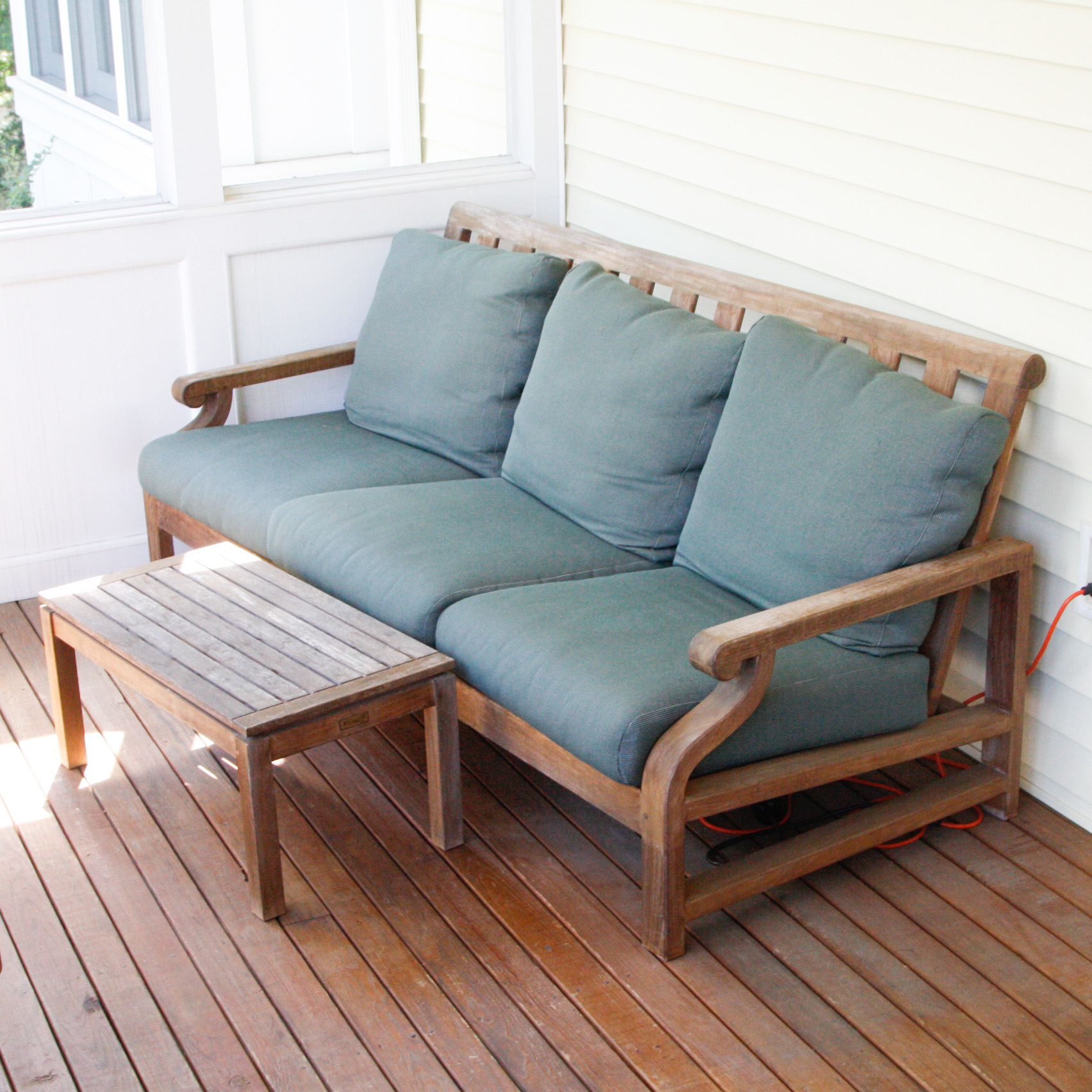 Kingsley-Bate Nantucket Teak Wood Sofa with Coffee Table