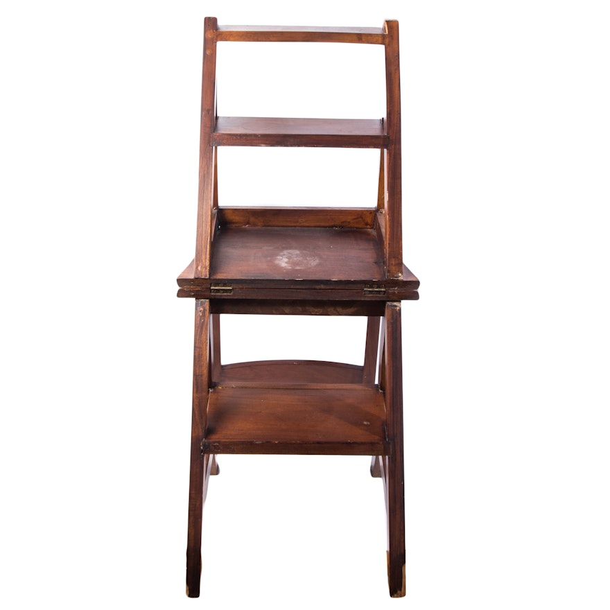 Vintage Folding Library Ladder Chair