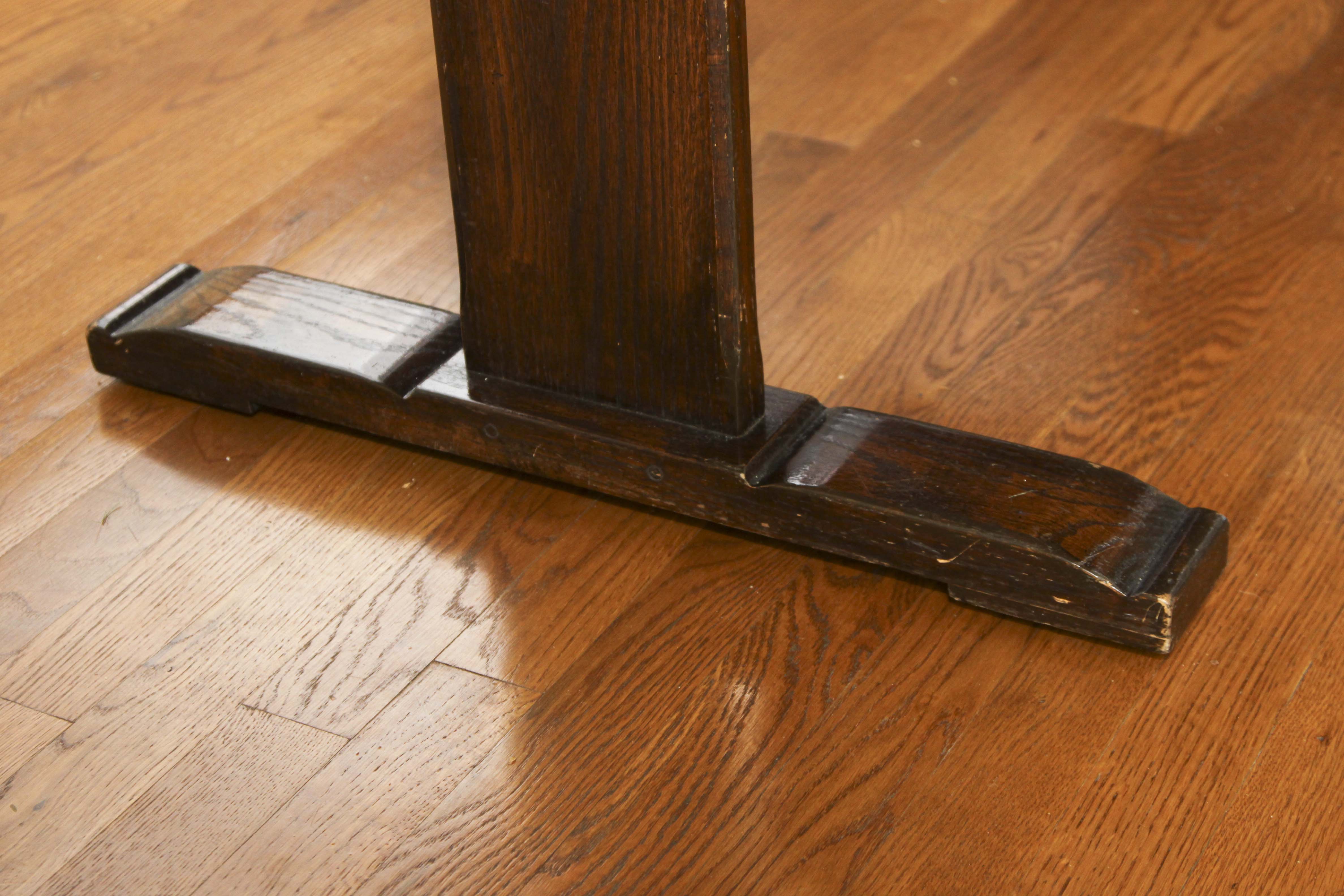 Vintage Trestle Table and Four Ladderback Chairs.